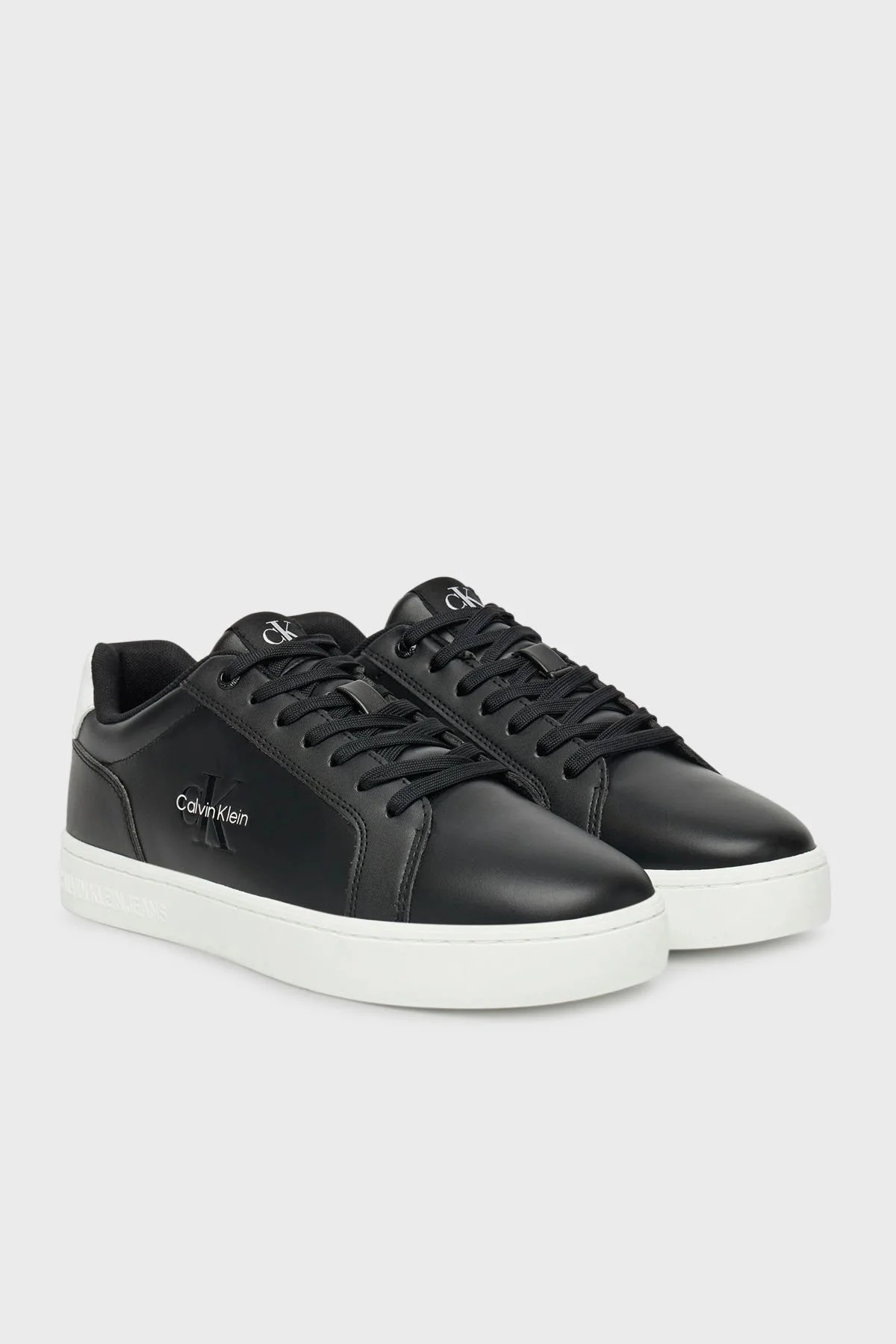 Calvin Klein Deri Logolu Sneaker YM0YM013690GM Erkek Ayakkabı YM0YM01369 0GM SİYAH-BEYAZ - 2