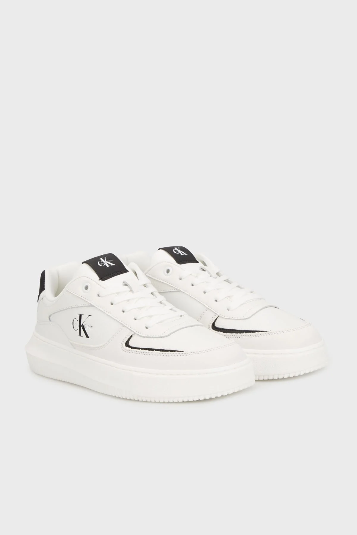 Calvin Klein Deri Logolu Sneaker YM0YM0142601W Erkek Ayakkabı YM0YM01426 01W BEYAZ-SİYAH - 2