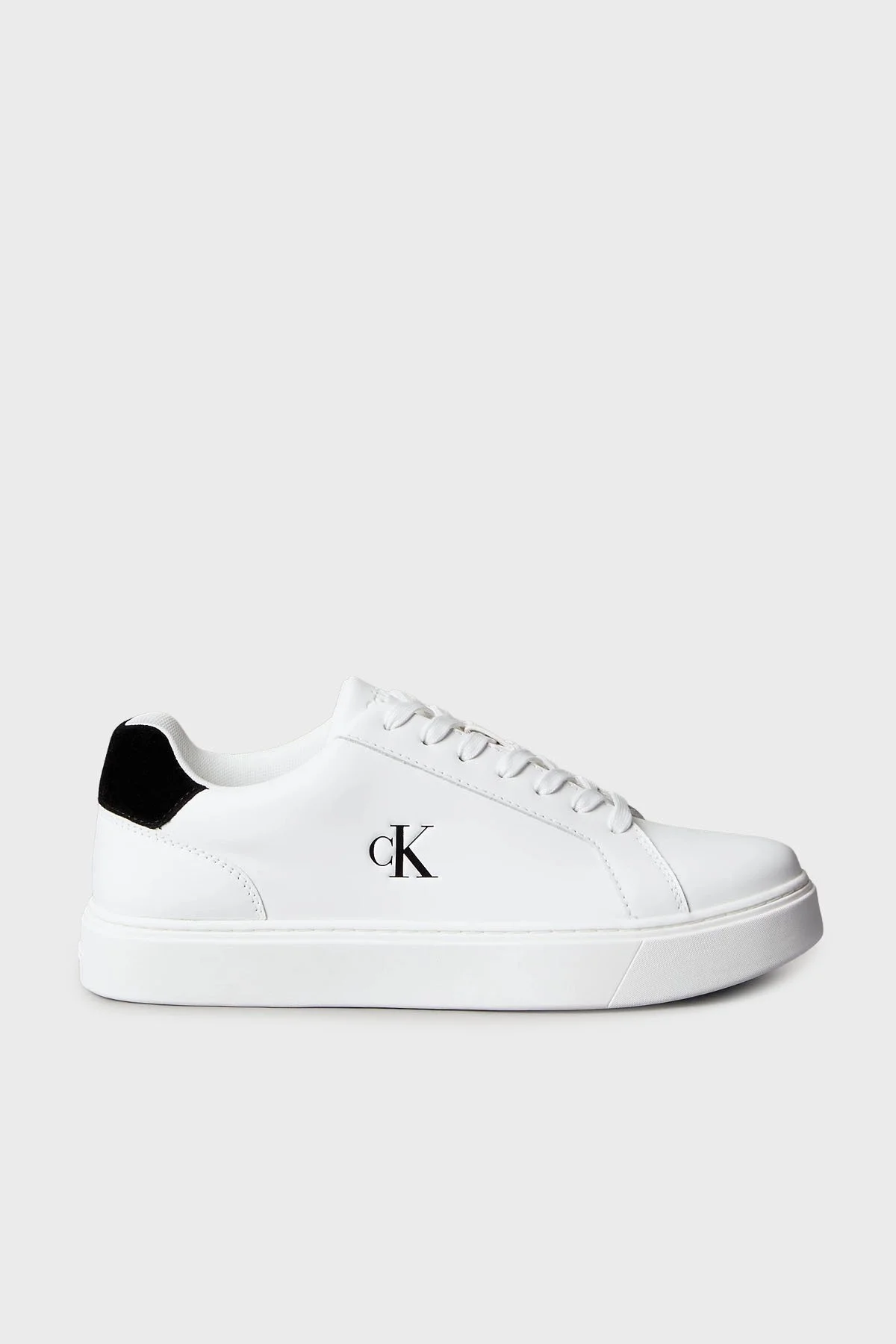 Calvin Klein Deri Logolu Sneaker YM0YM0143501W Erkek Ayakkabı YM0YM01435 01W BEYAZ-SİYAH - 1