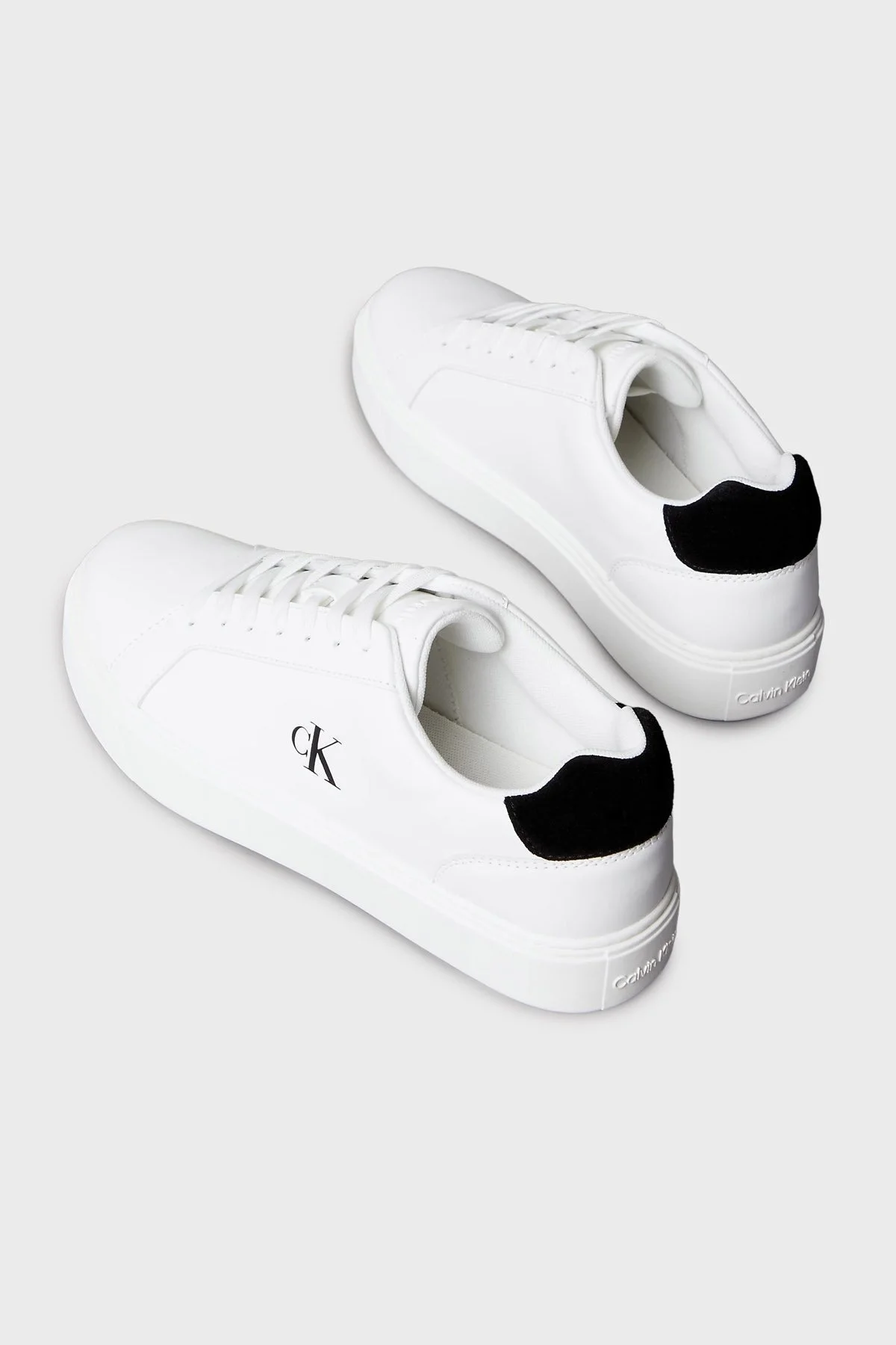 Calvin Klein Deri Logolu Sneaker YM0YM0143501W Erkek Ayakkabı YM0YM01435 01W BEYAZ-SİYAH - 4