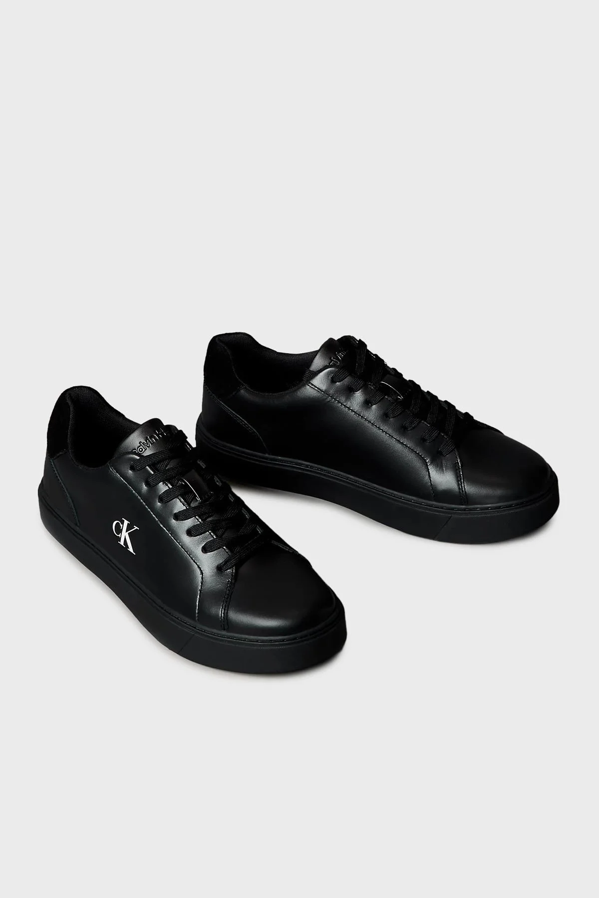 Calvin Klein Deri Logolu Sneaker YM0YM014350GJ Erkek Ayakkabı YM0YM01435 0GJ SİYAH - 3