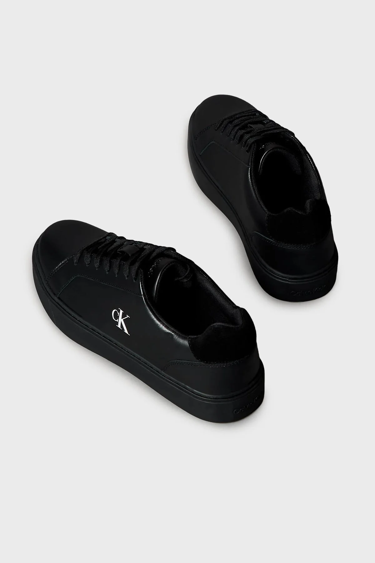 Calvin Klein Deri Logolu Sneaker YM0YM014350GJ Erkek Ayakkabı YM0YM01435 0GJ SİYAH - 4