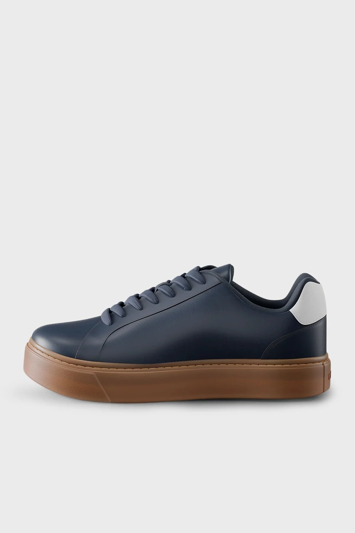 Calvin Klein Deri Logolu Sneaker YM0YM014350ZV Erkek Ayakkabı YM0YM01435 0ZV LACİVERT-KAHVE - 2