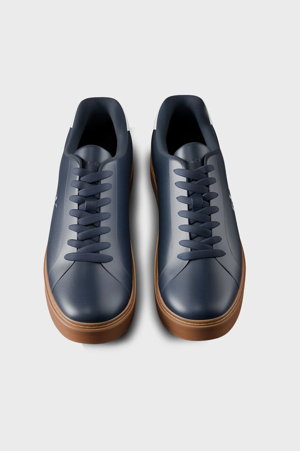 Calvin Klein Deri Logolu Sneaker YM0YM014350ZV Erkek Ayakkabı YM0YM01435 0ZV LACİVERT-KAHVE - 4