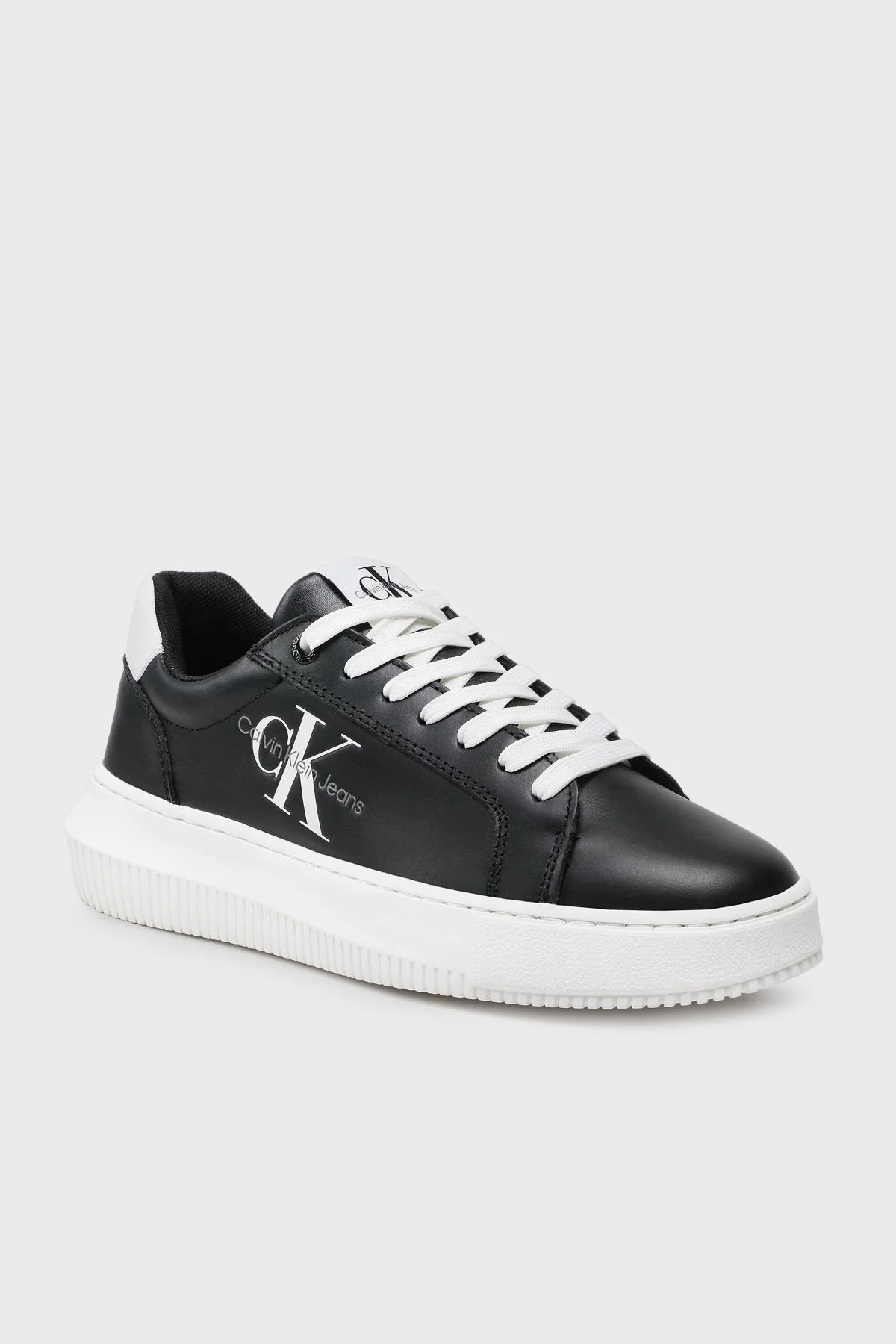 Calvin Klein Deri Logolu Sneaker YW0YW00823BDS Bayan Ayakkabı YW0YW00823 BDS SİYAH - 2