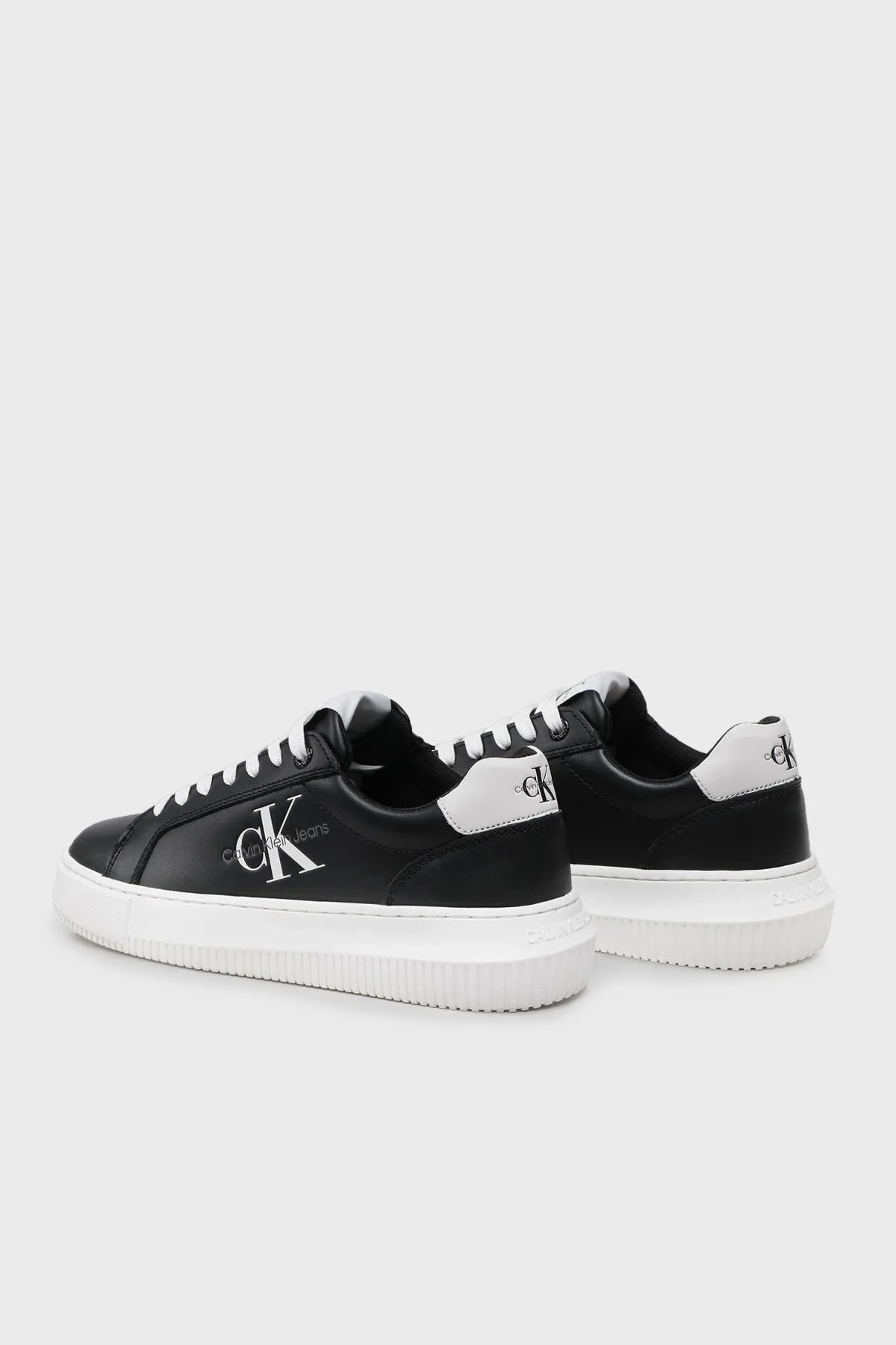 Calvin Klein Deri Logolu Sneaker YW0YW00823BDS Bayan Ayakkabı YW0YW00823 BDS SİYAH - 3