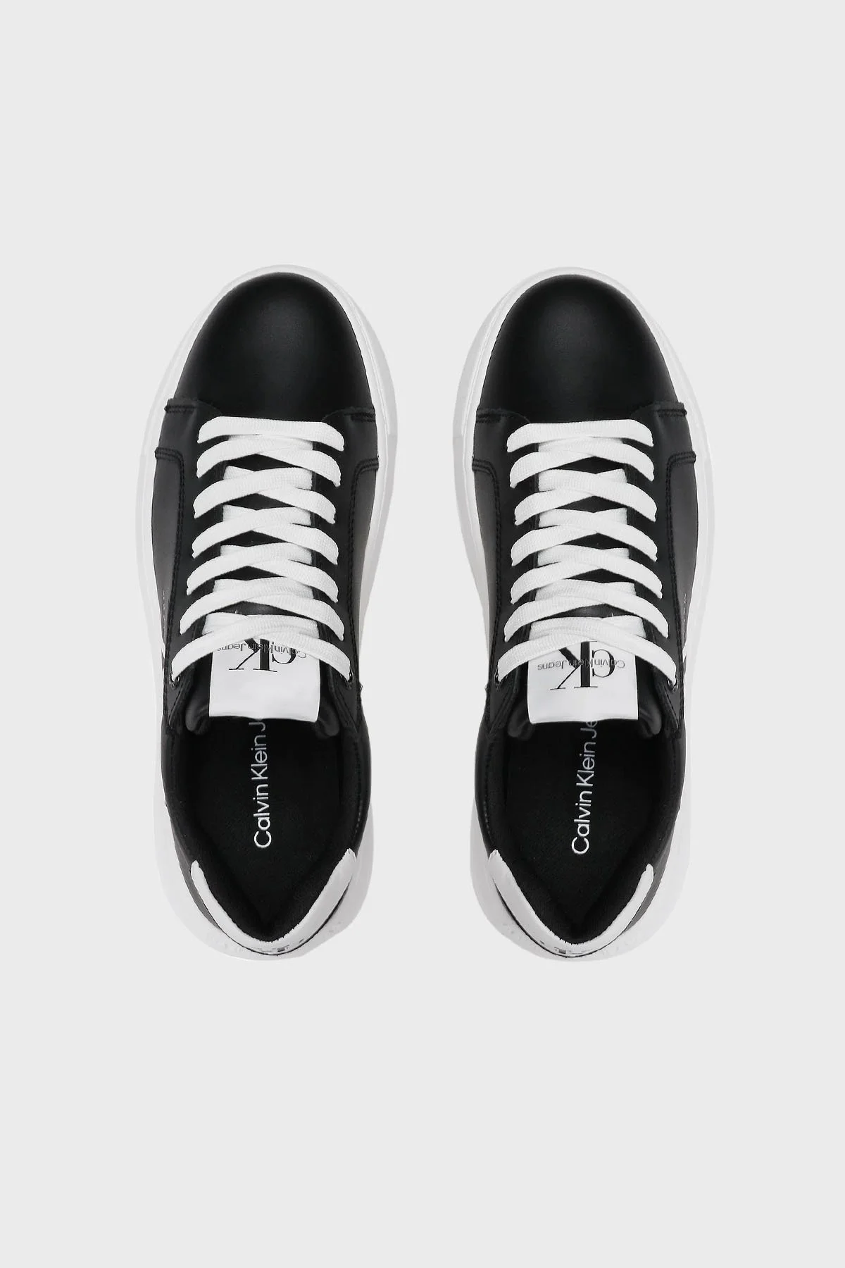 Calvin Klein Deri Logolu Sneaker YW0YW00823BDS Bayan Ayakkabı YW0YW00823 BDS SİYAH - 4