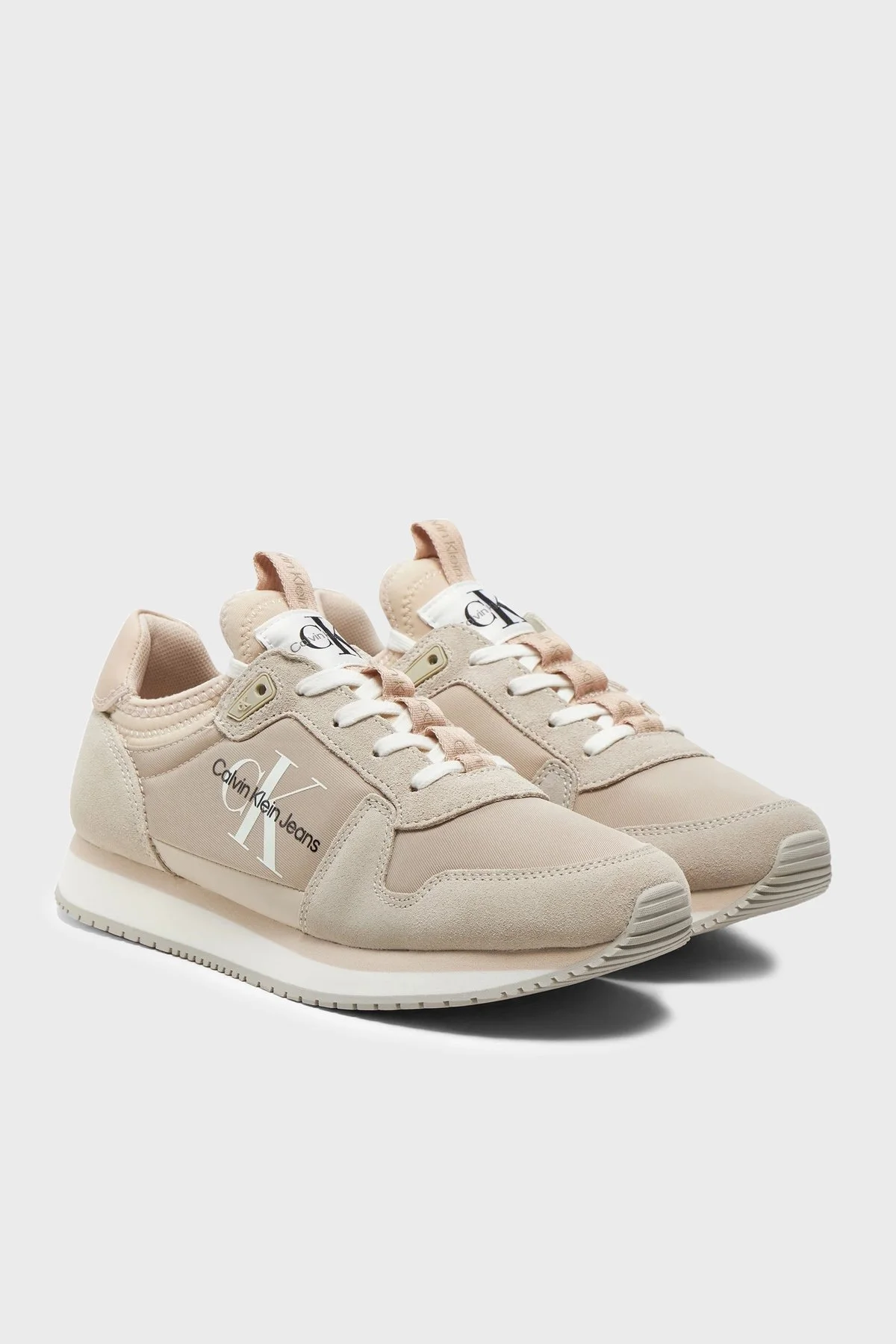 Calvin Klein Deri Logolu Sneaker YW0YW008400LI Bayan Ayakkabı YW0YW00840 0LI Bej-Pudra - 2