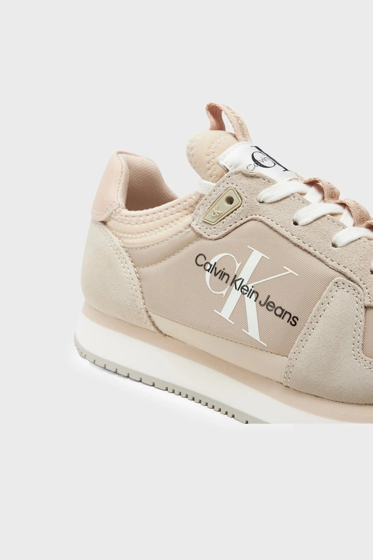 Calvin Klein Deri Logolu Sneaker YW0YW008400LI Bayan Ayakkabı YW0YW00840 0LI Bej-Pudra - 6