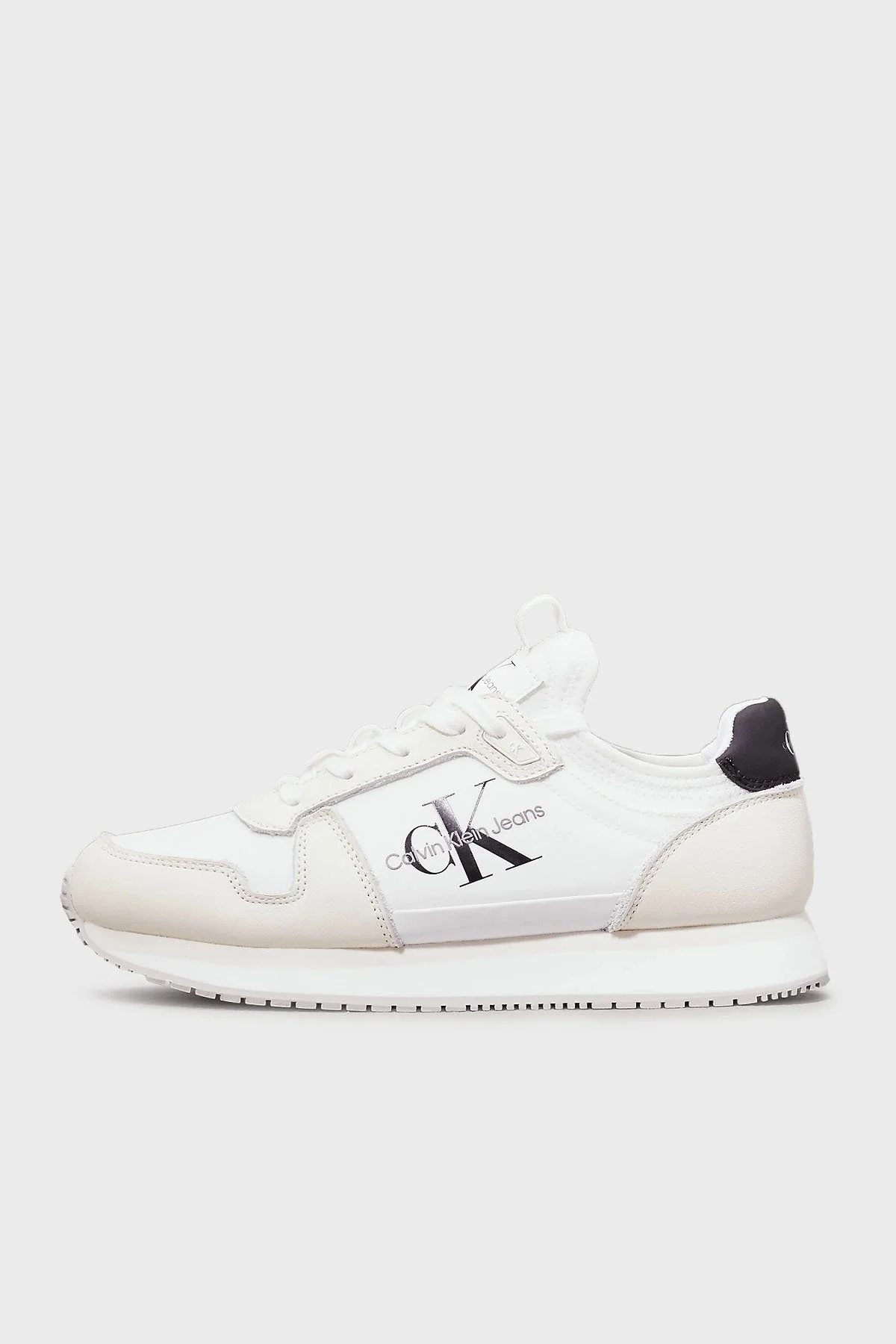 Calvin Klein Deri Logolu Sneaker YW0YW0161601W Bayan Ayakkabı YW0YW01616 01W BEYAZ-SİYAH - 9