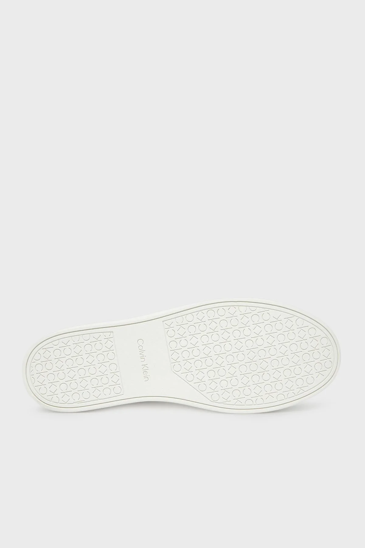 Calvin Klein Deri Monogram Logo Baskılı Sneaker HM0HM018990K4 Erkek Ayakkabı HM0HM01899 0K4 BEYAZ - 6