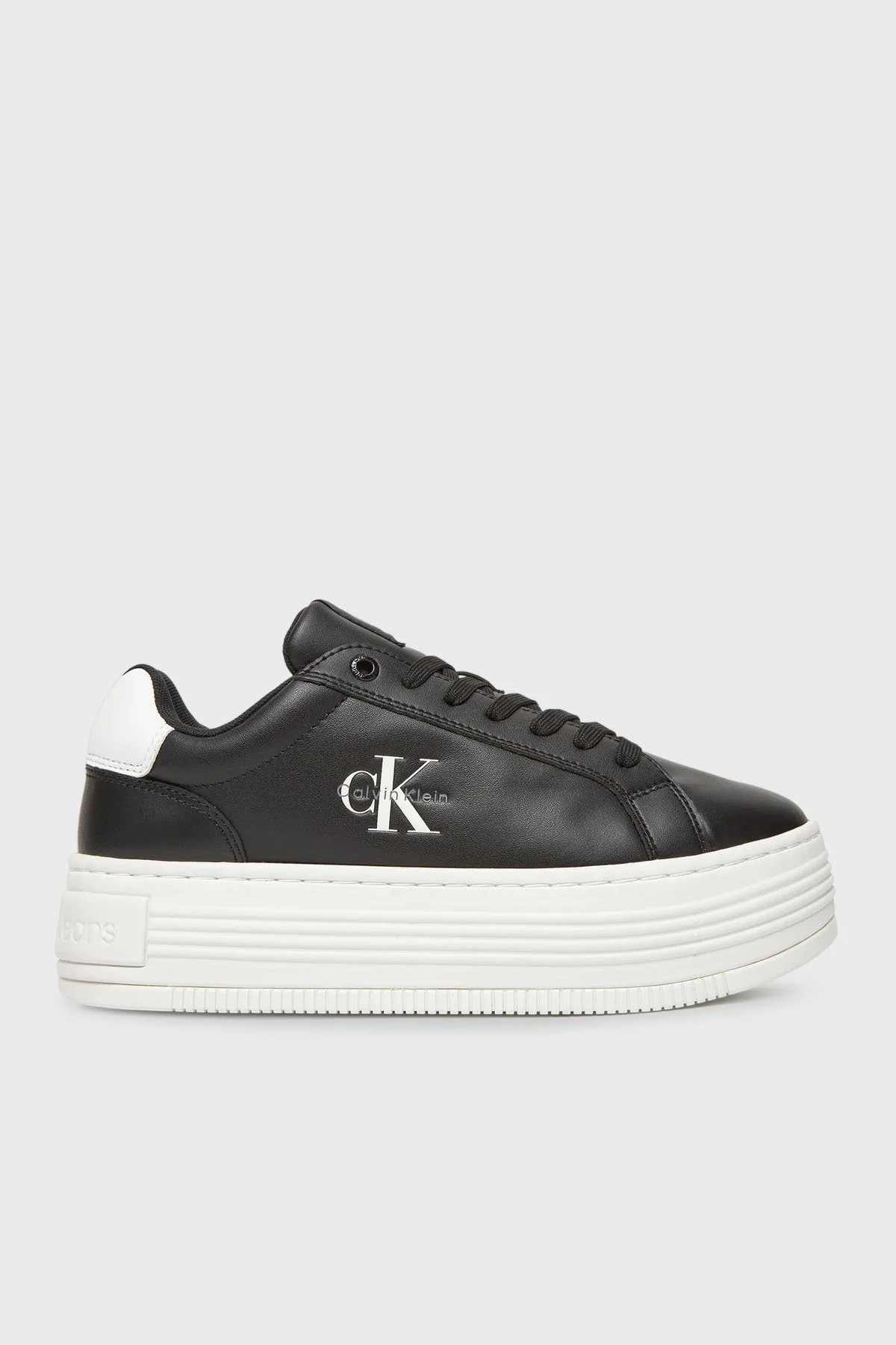 Calvin Klein Deri Platform Sneaker YW0YW018780GM Bayan Ayakkabı YW0YW01878 0GM SİYAH-BEYAZ - 1