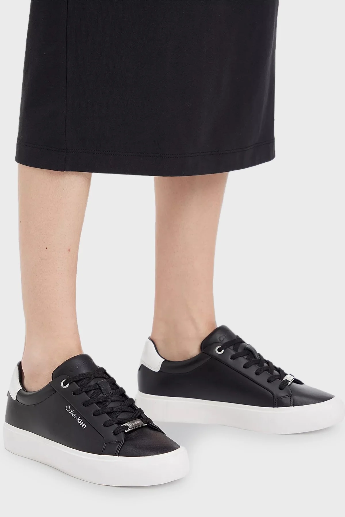 Calvin Klein Deri Sneaker HW0HW01406BEH Bayan Ayakkabı HW0HW01406 BEH SİYAH - 2