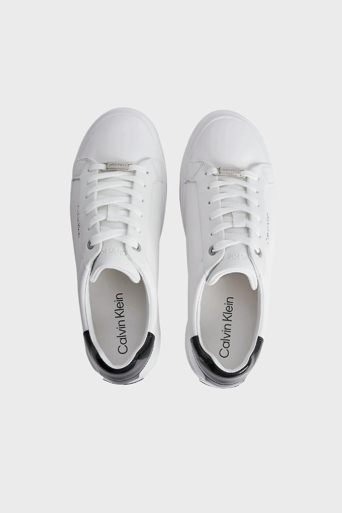 Calvin Klein Deri Sneaker HW0HW01406YBR Bayan Ayakkabı HW0HW01406 YBR BEYAZ - 3