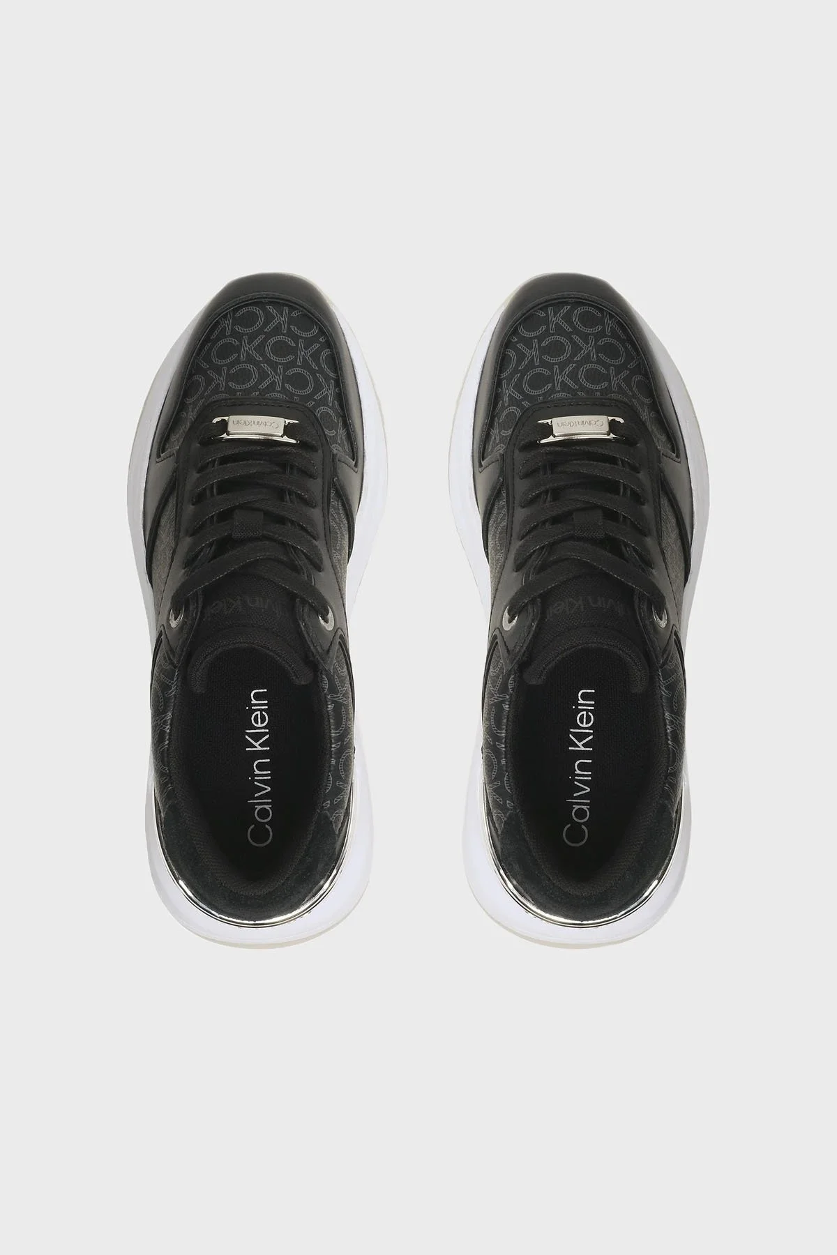 Calvin Klein Logolu Kalın Tabanlı Deri Sneaker HW0HW014390GN Bayan Ayakkabı HW0HW01439 0GN SİYAH - 5