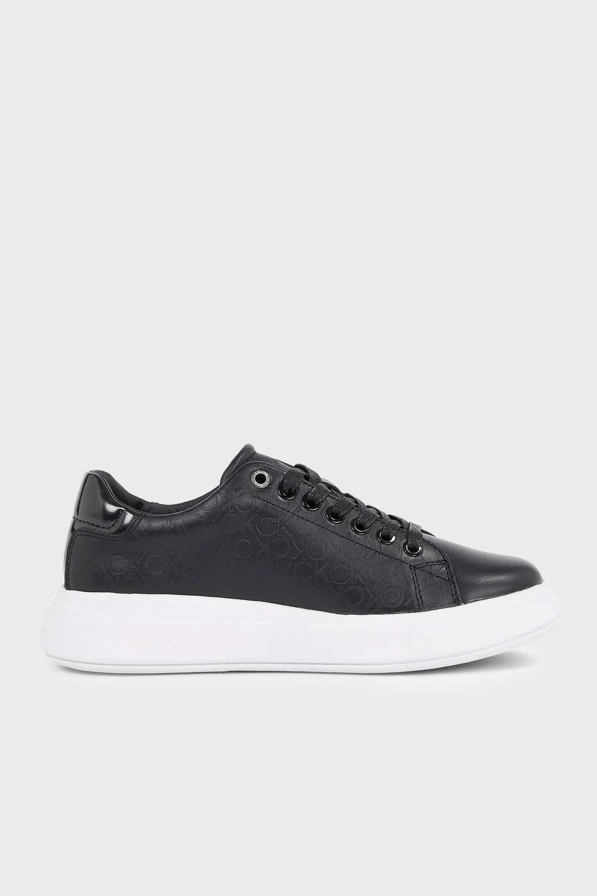 Calvin Klein Hakiki Deri Sneaker HW0HW015550GK Bayan Ayakkabı HW0HW01555 0GK SİYAH - 1