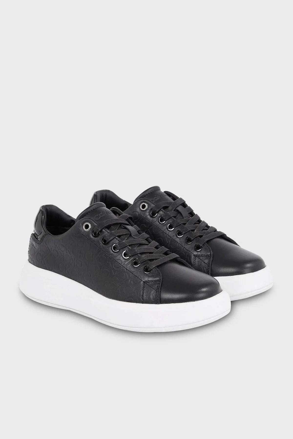 Calvin Klein Hakiki Deri Sneaker HW0HW015550GK Bayan Ayakkabı HW0HW01555 0GK SİYAH - 2