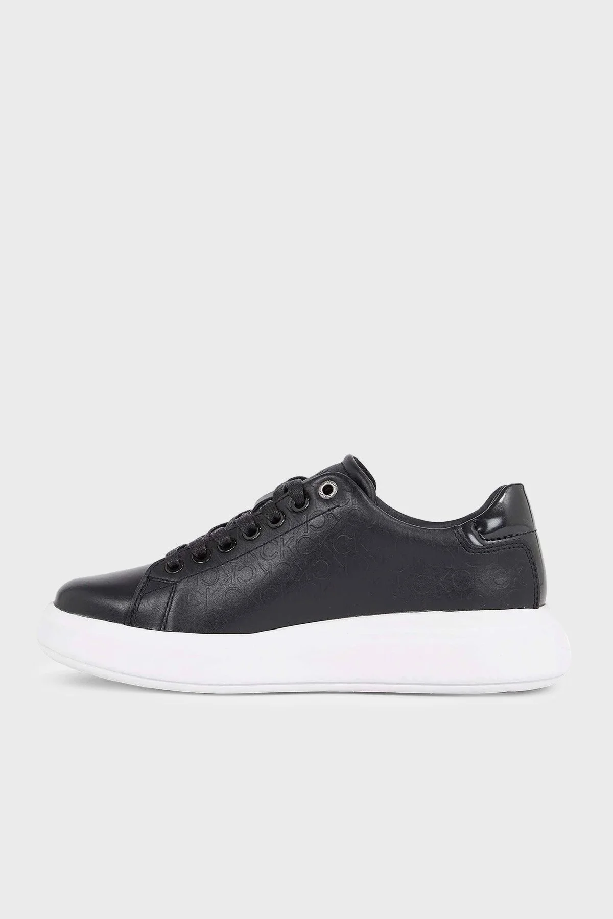 Calvin Klein Hakiki Deri Sneaker HW0HW015550GK Bayan Ayakkabı HW0HW01555 0GK SİYAH - 4
