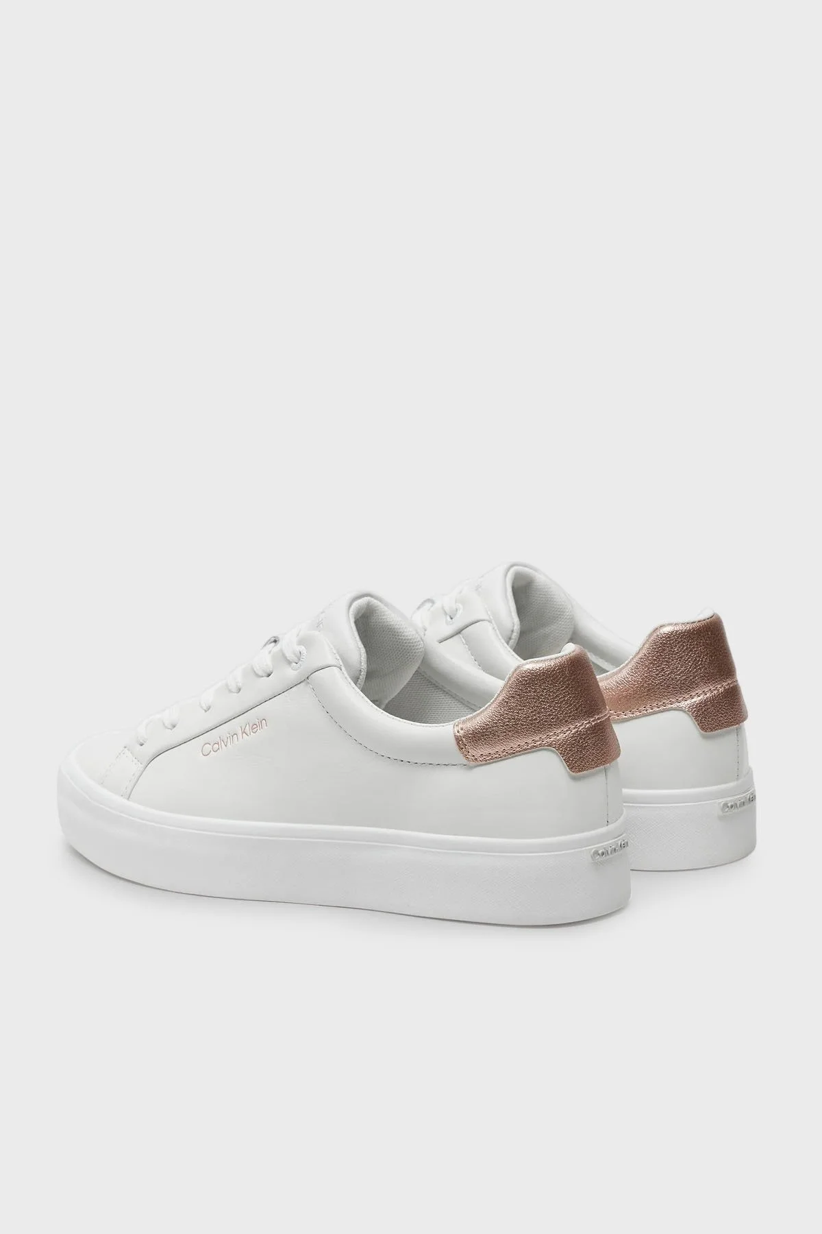 Calvin Klein Deri Sneaker HW0HW021040K6 Bayan Ayakkabı HW0HW02104 0K6 BEYAZ - 3