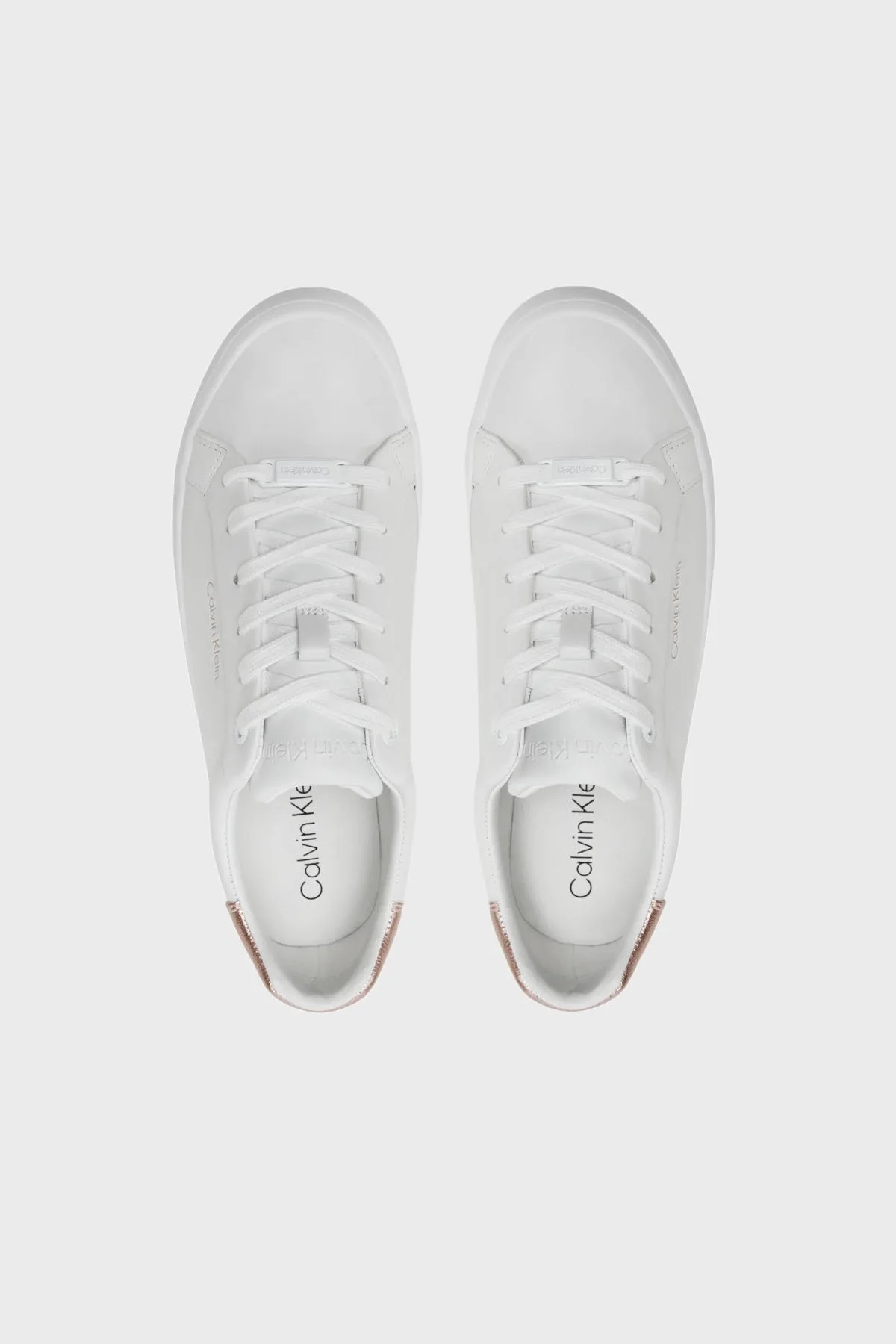 Calvin Klein Deri Sneaker HW0HW021040K6 Bayan Ayakkabı HW0HW02104 0K6 BEYAZ - 5