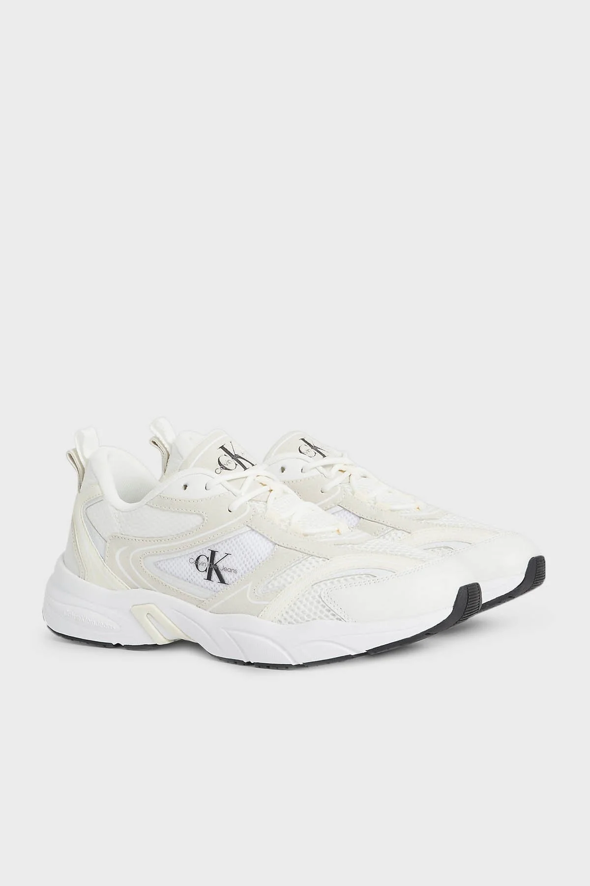 Calvin Klein Deri Sneaker YM0YM006360K6 Erkek Ayakkabı YM0YM00636 0K6 BEYAZ - 3