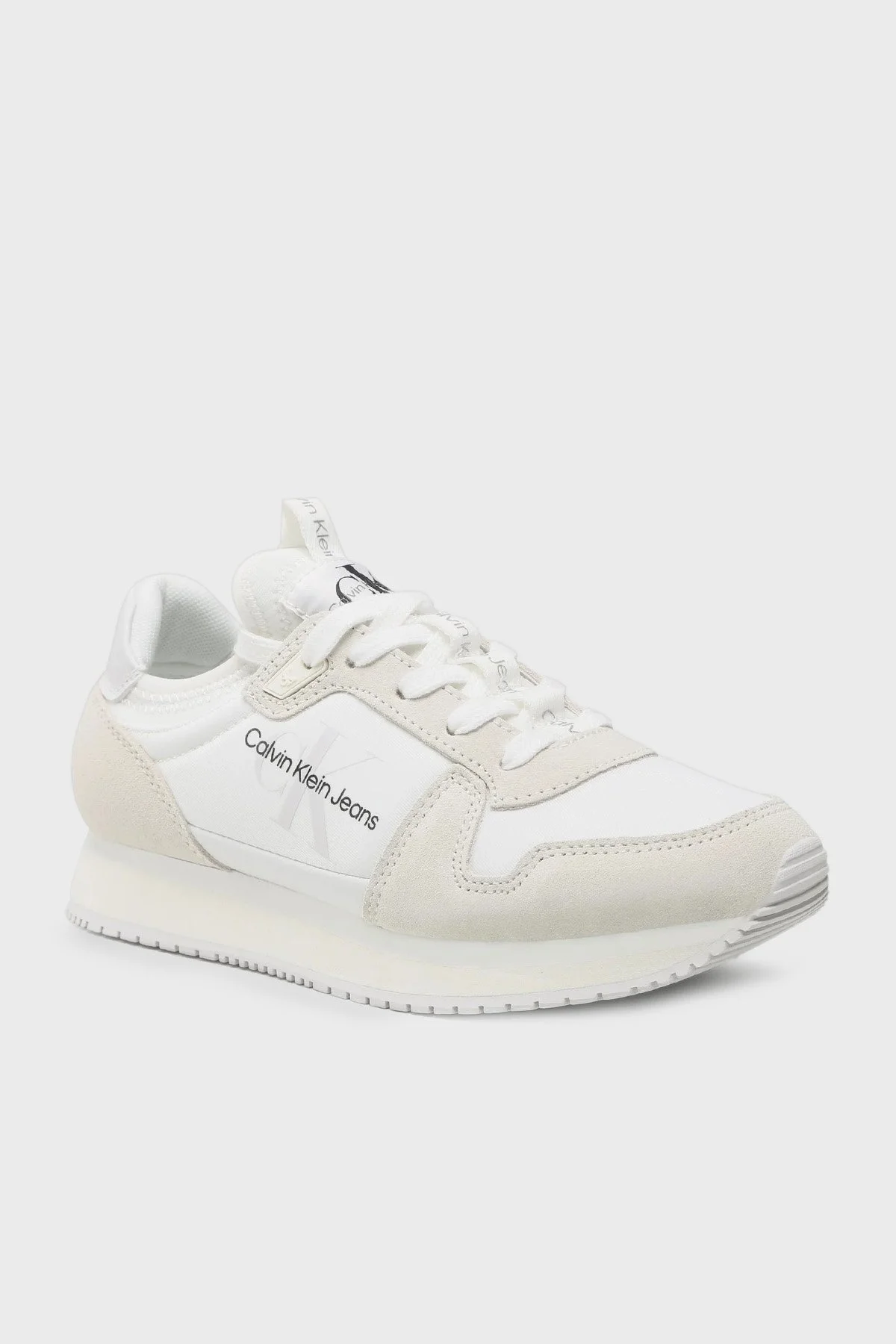 Calvin Klein Deri Sneaker YW0YW008400K7 Bayan Ayakkabı YW0YW00840 0K7 BEYAZ - 2