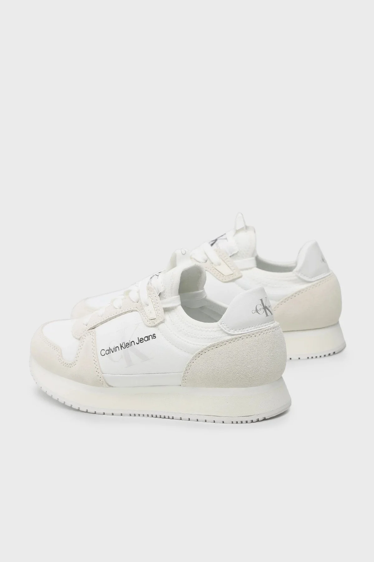 Calvin Klein Deri Sneaker YW0YW008400K7 Bayan Ayakkabı YW0YW00840 0K7 BEYAZ - 3