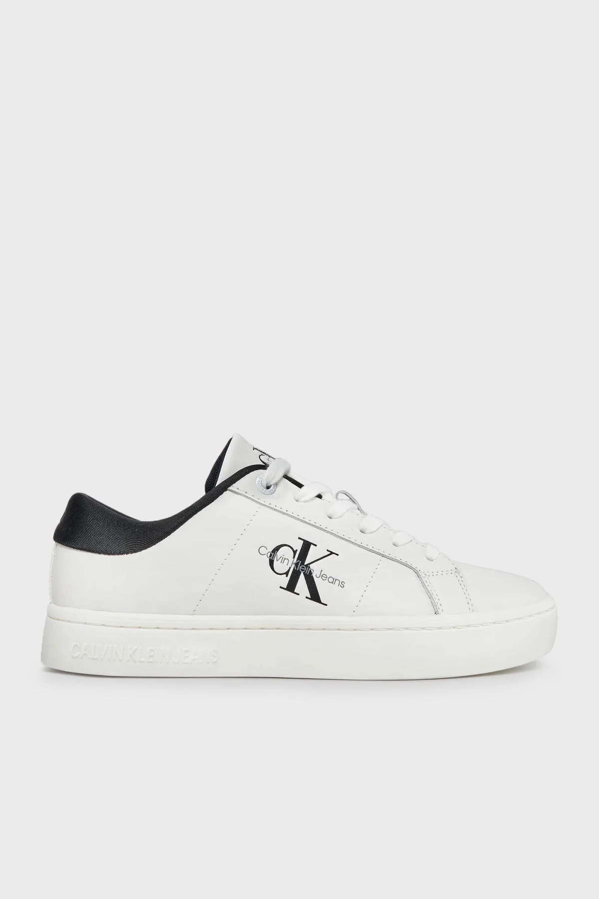 Calvin Klein Deri Sneaker YW0YW014440GM Bayan Ayakkabı YW0YW01444 0GM SİYAH-BEYAZ - 7