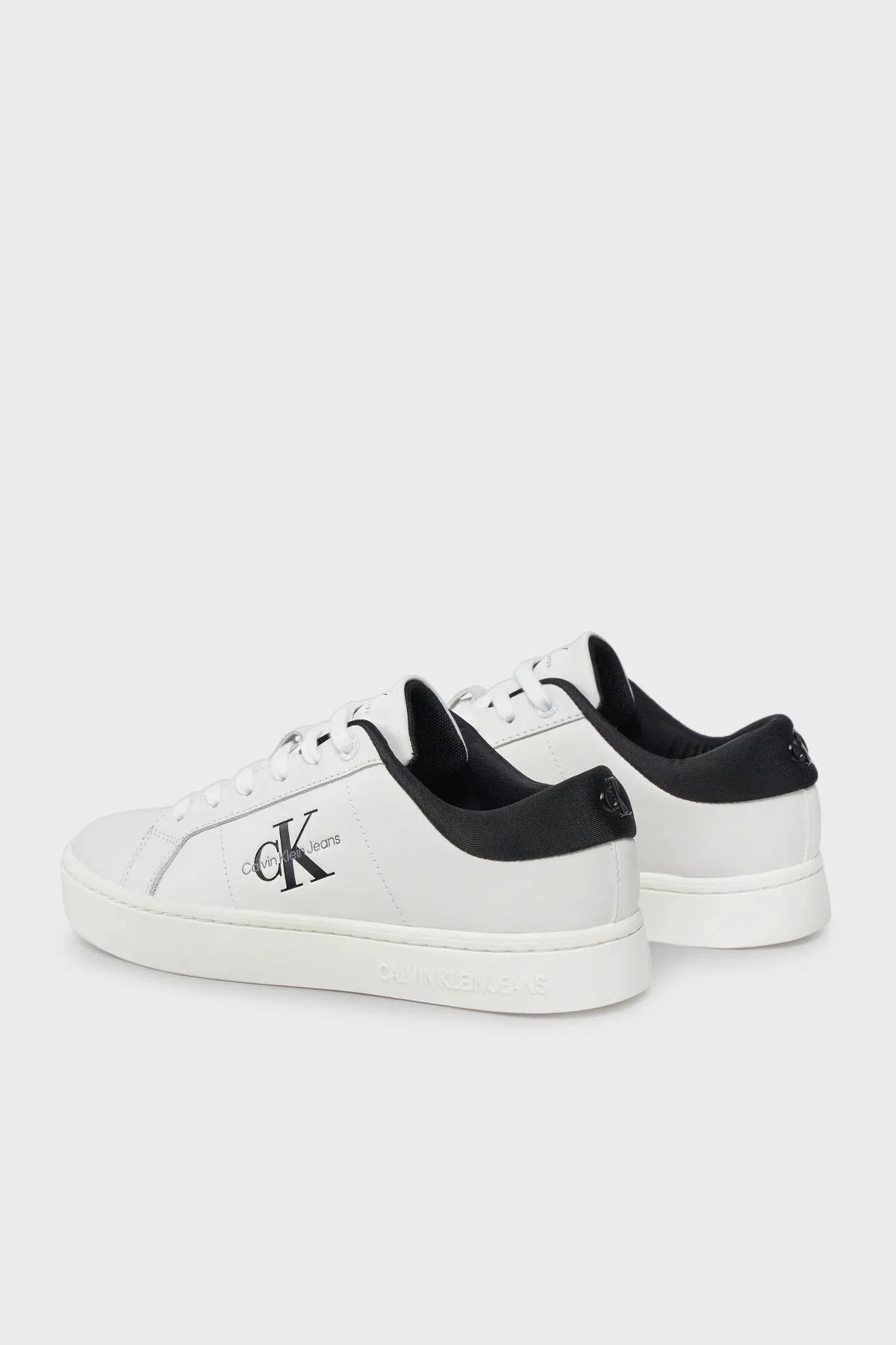 Calvin Klein Deri Sneaker YW0YW014440GM Bayan Ayakkabı YW0YW01444 0GM SİYAH-BEYAZ - 9