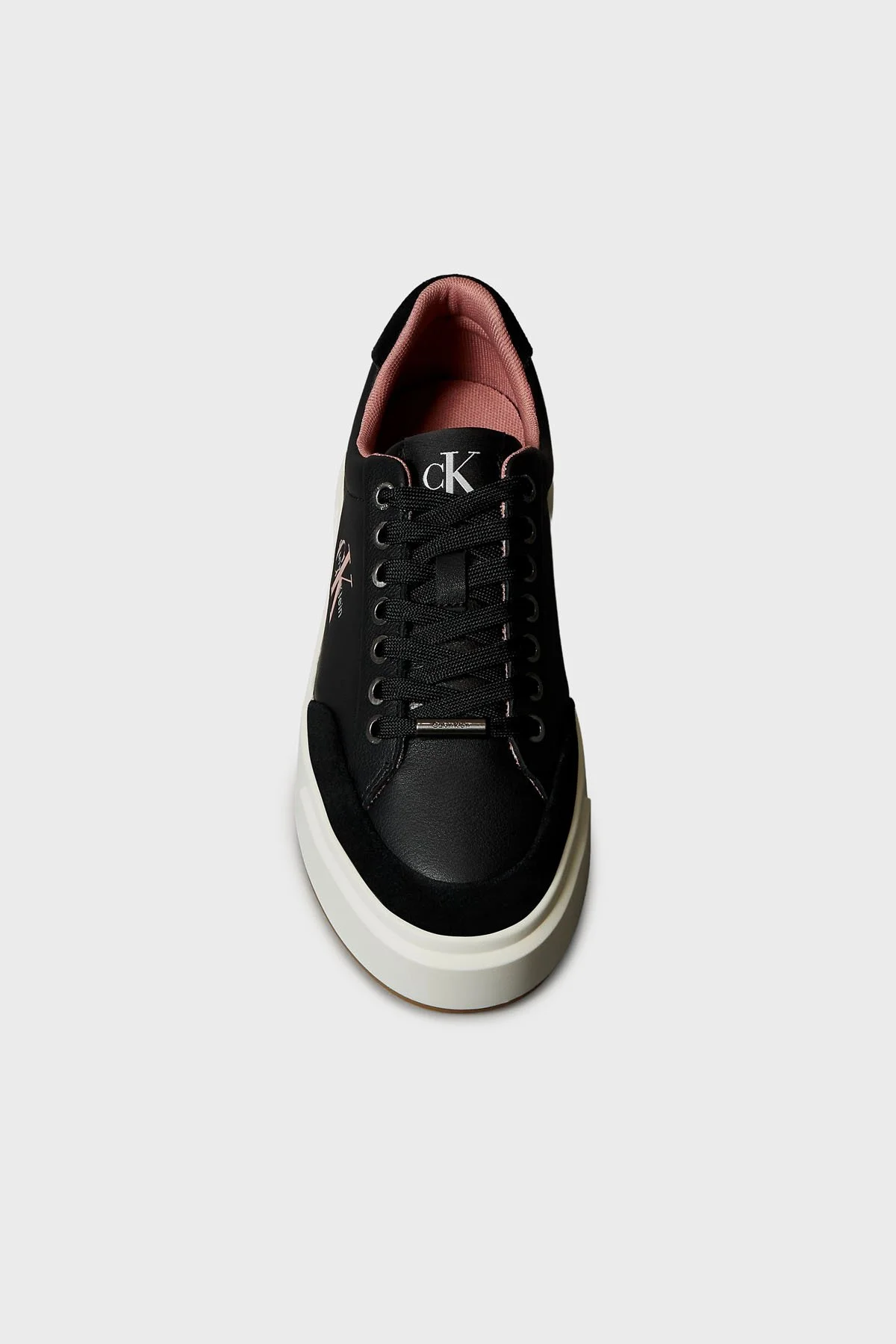 Calvin Klein Deri Süet Detaylı Sneaker YW0YW0202301G Bayan Ayakkabı YW0YW02023 01G SİYAH - 4
