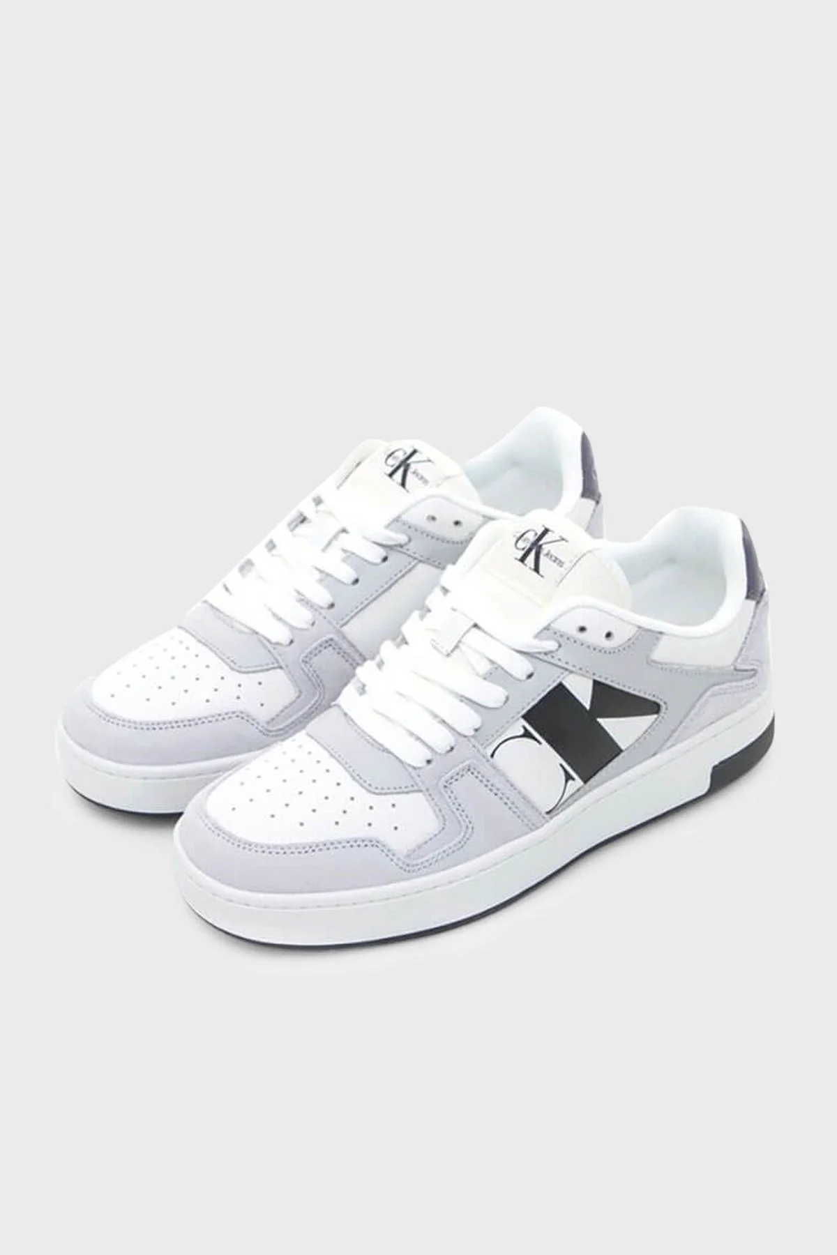 Calvin Klein Deri Süet Sneaker YW0YW010510K6 Bayan Ayakkabı YW0YW01051 0K6 BEYAZ - 4