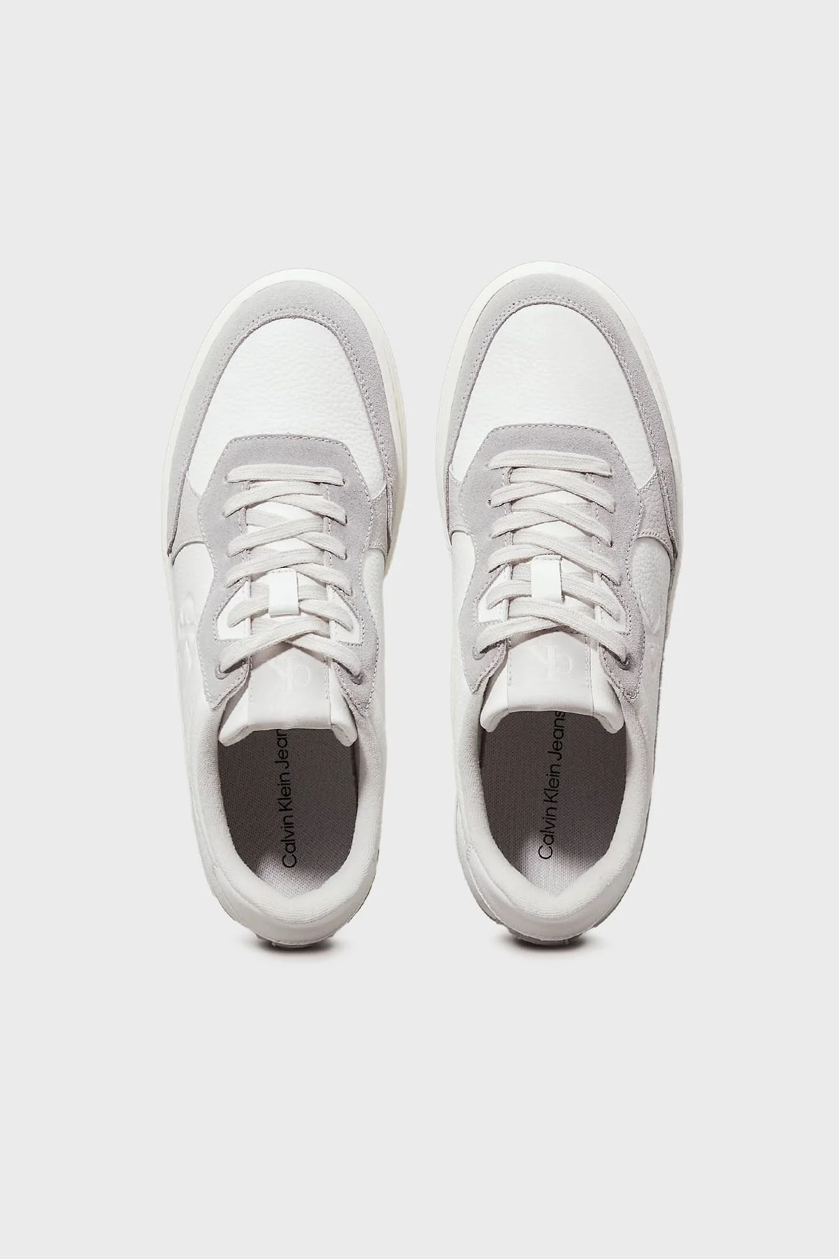 Calvin Klein Deri ve Süet Detaylı Sneaker YM0YM011530IR Erkek Ayakkabı YM0YM01153 0IR BEYAZ-GRİ - 11