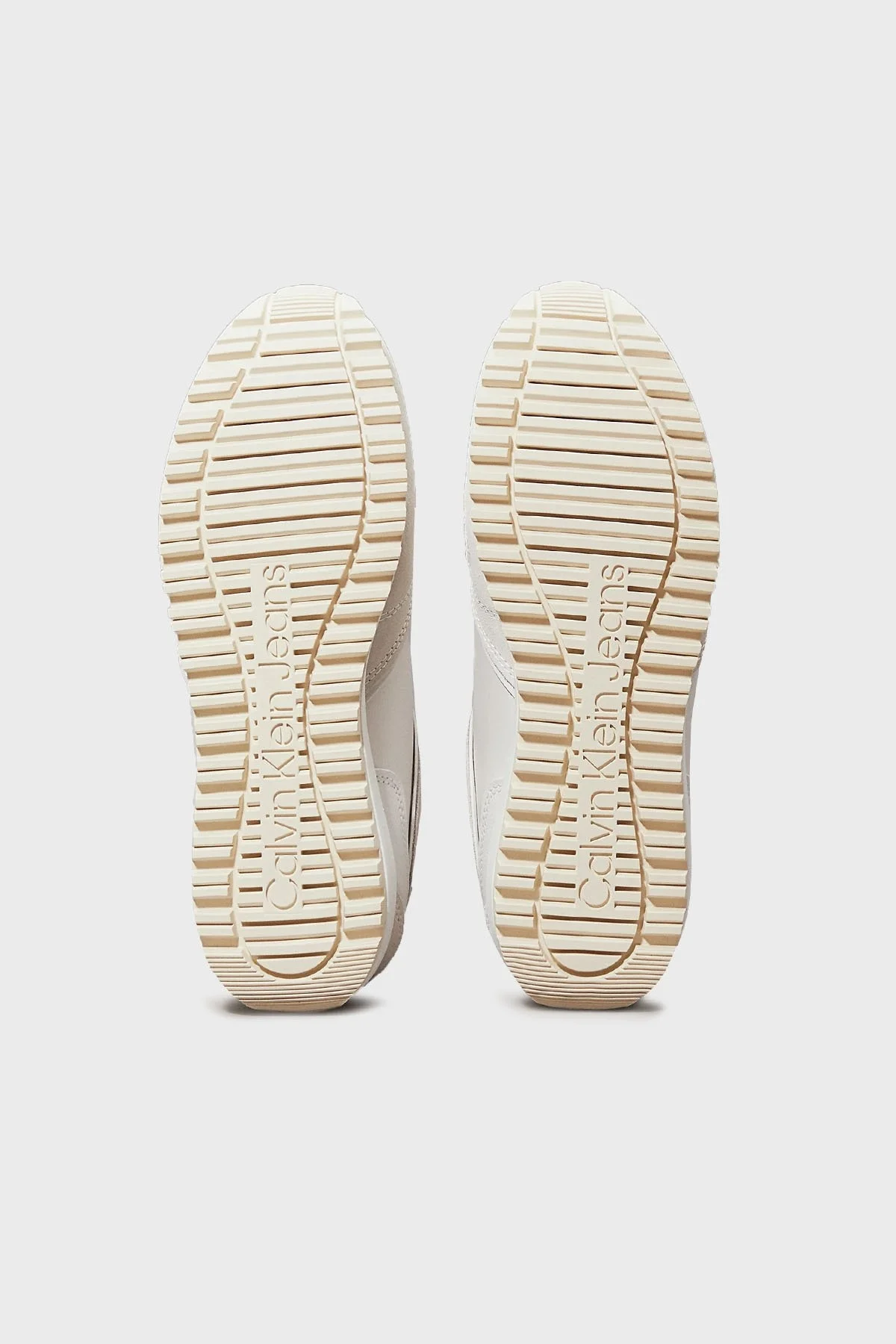Calvin Klein Deri ve Süet Logolu Sneaker YW0YW0093401W Bayan Ayakkabı YW0YW00934 01W Beyaz-Krem - 7