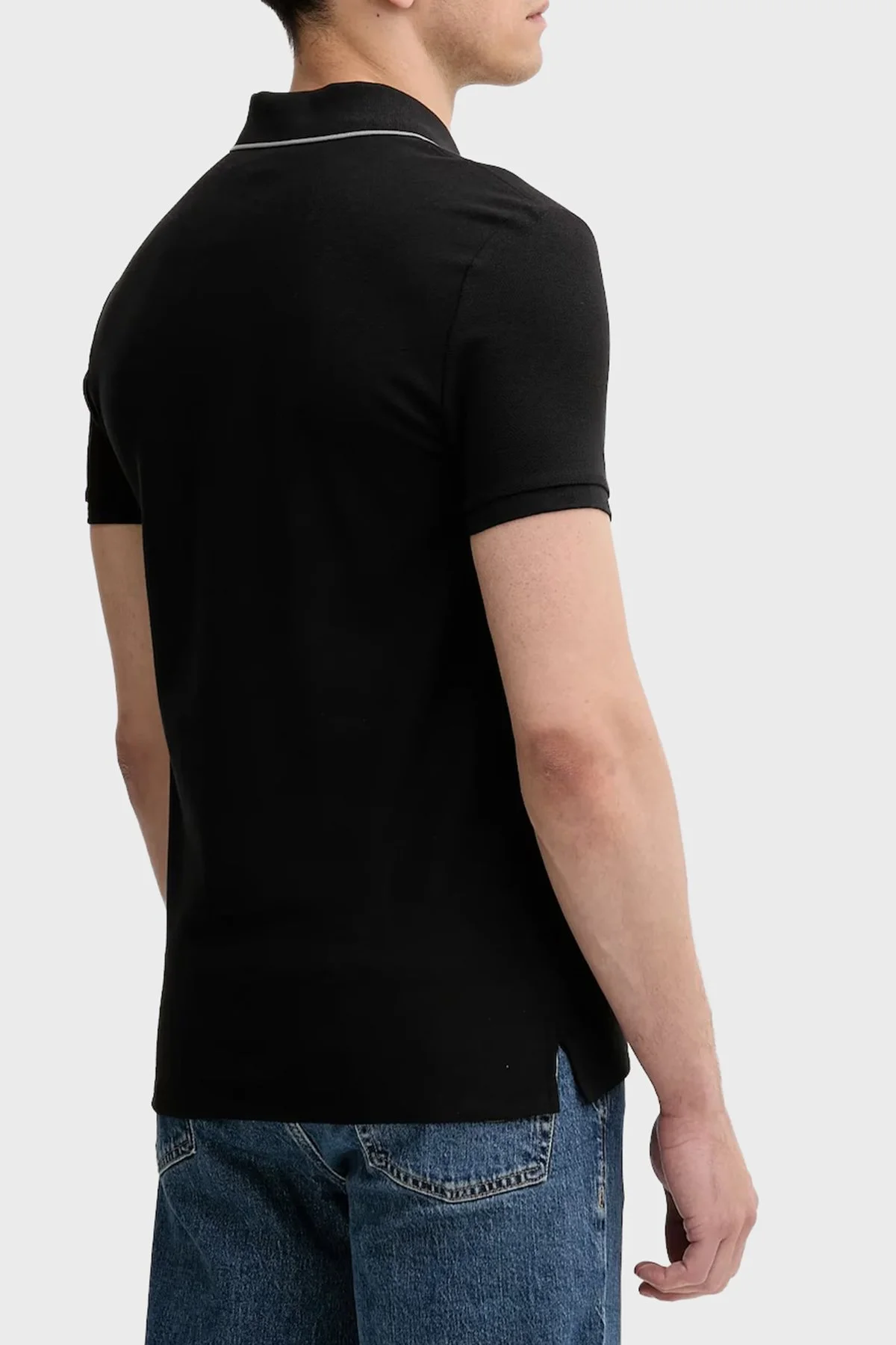 Calvin Klein Desenli % 100 Pamuk Regular Fit Düğmeli LV04LC239GUB1 Erkek Polo LV04LC239G UB1 SİYAH - 3