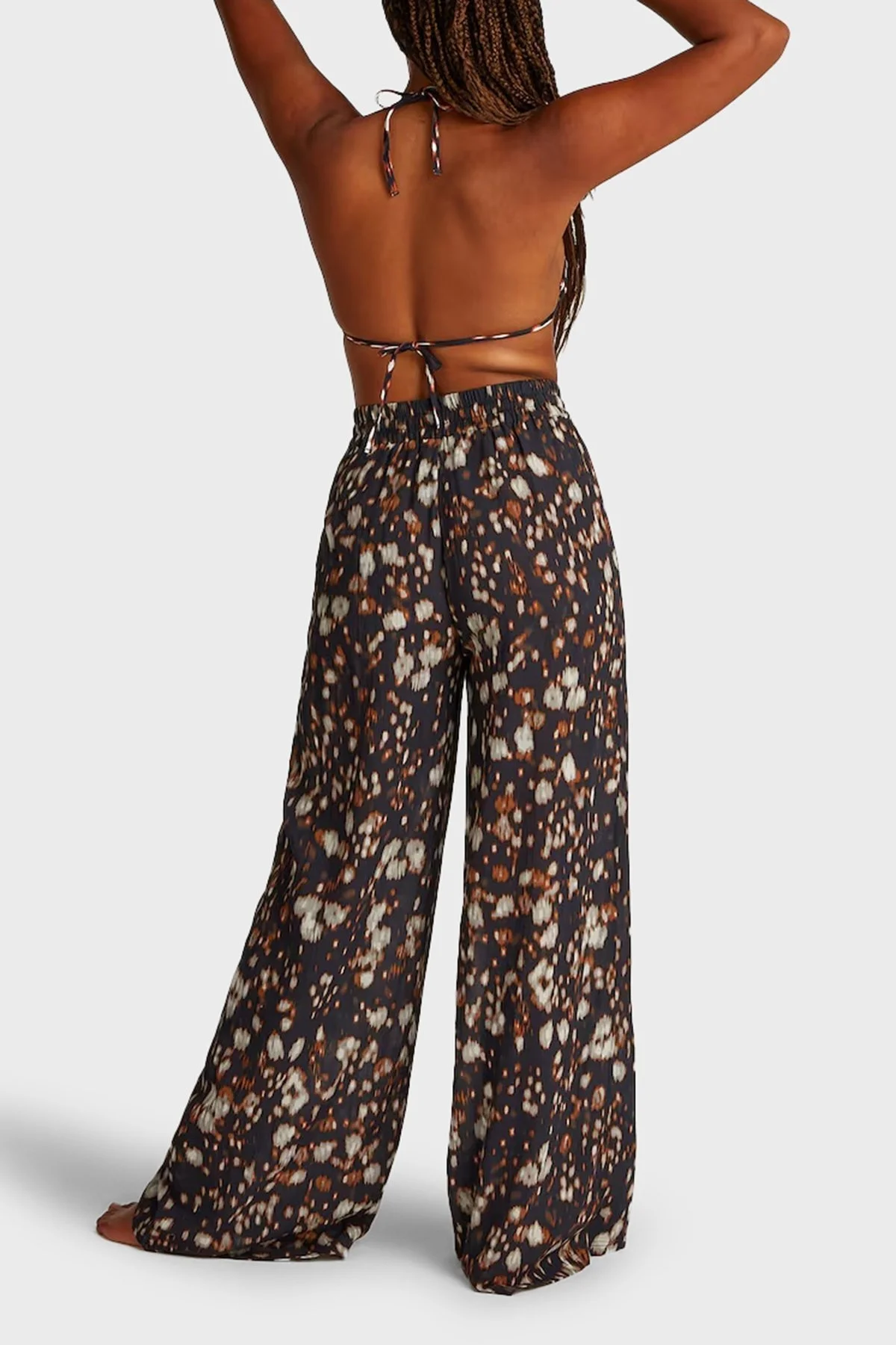 Calvin Klein Desenli Bağlamalı Üçgen KW0KW023430GQ Bayan Bikini Üstü KW0KW02343 0GQ SİYAH - 8