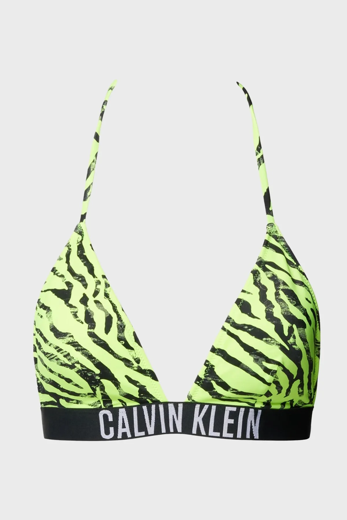 Calvin Klein Desenli Boyundan Bağlamalı Üçgen KW0KW023310IC Bayan Bikini Üstü KW0KW02331 0IC YEŞİL-SİYAH - 1