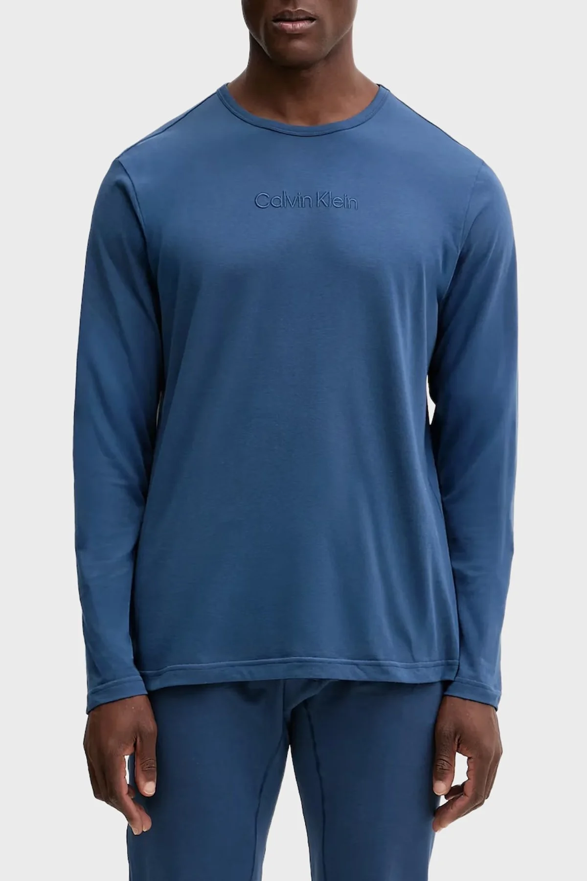 Calvin Klein Desenli Pamuklu Regular Fit LV00NM2957CEC Erkek Pijama Takımı LV00NM2957 CEC LACİVERT - 2