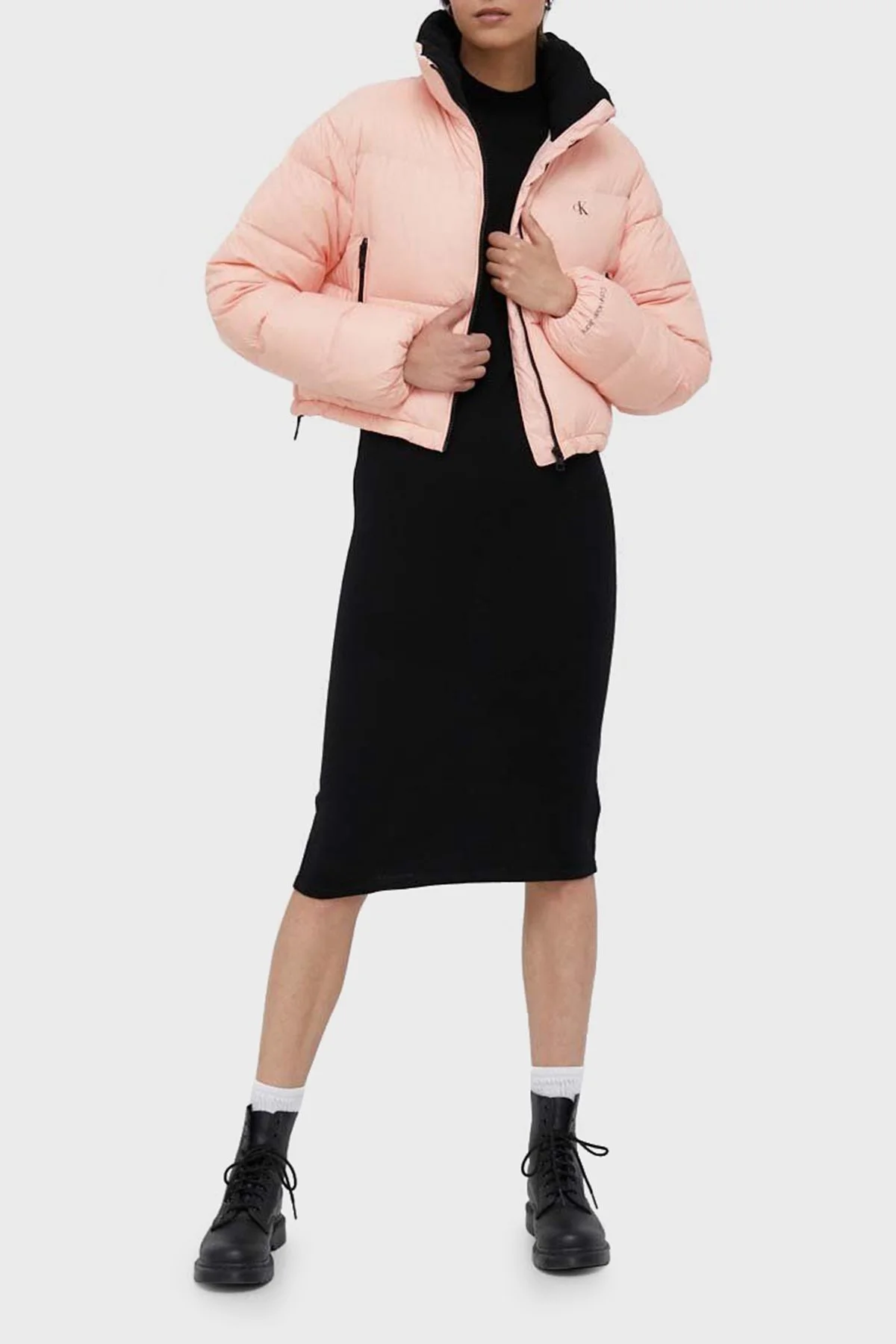 Calvin Klein Dik Yaka Şişme Bayan Mont J20J221649 TLV PEMBE - 1