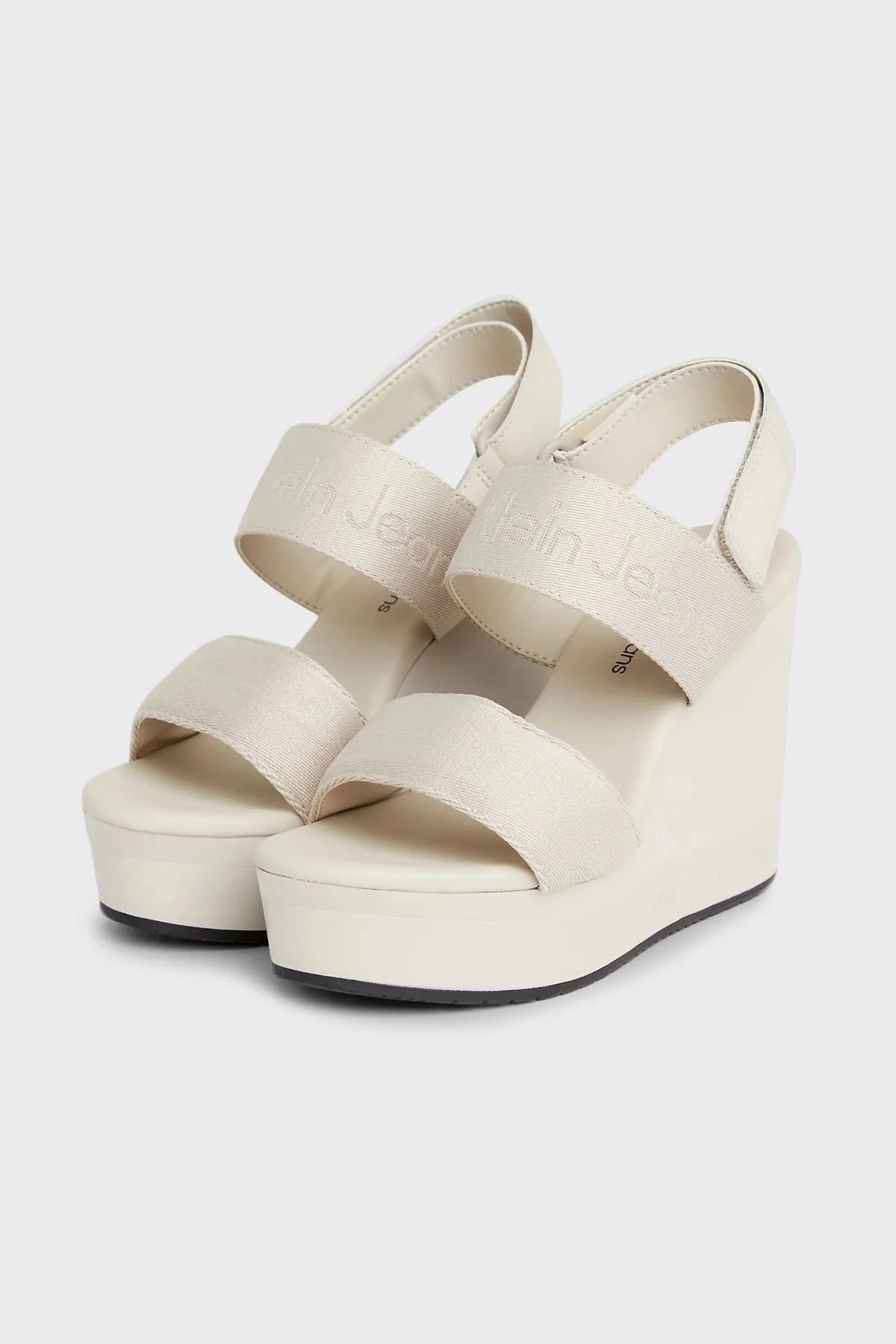 Calvin Klein Dolgu Topuklu YW0YW013600F4 Bayan Sandalet YW0YW01360 0F4 BEJ - 2