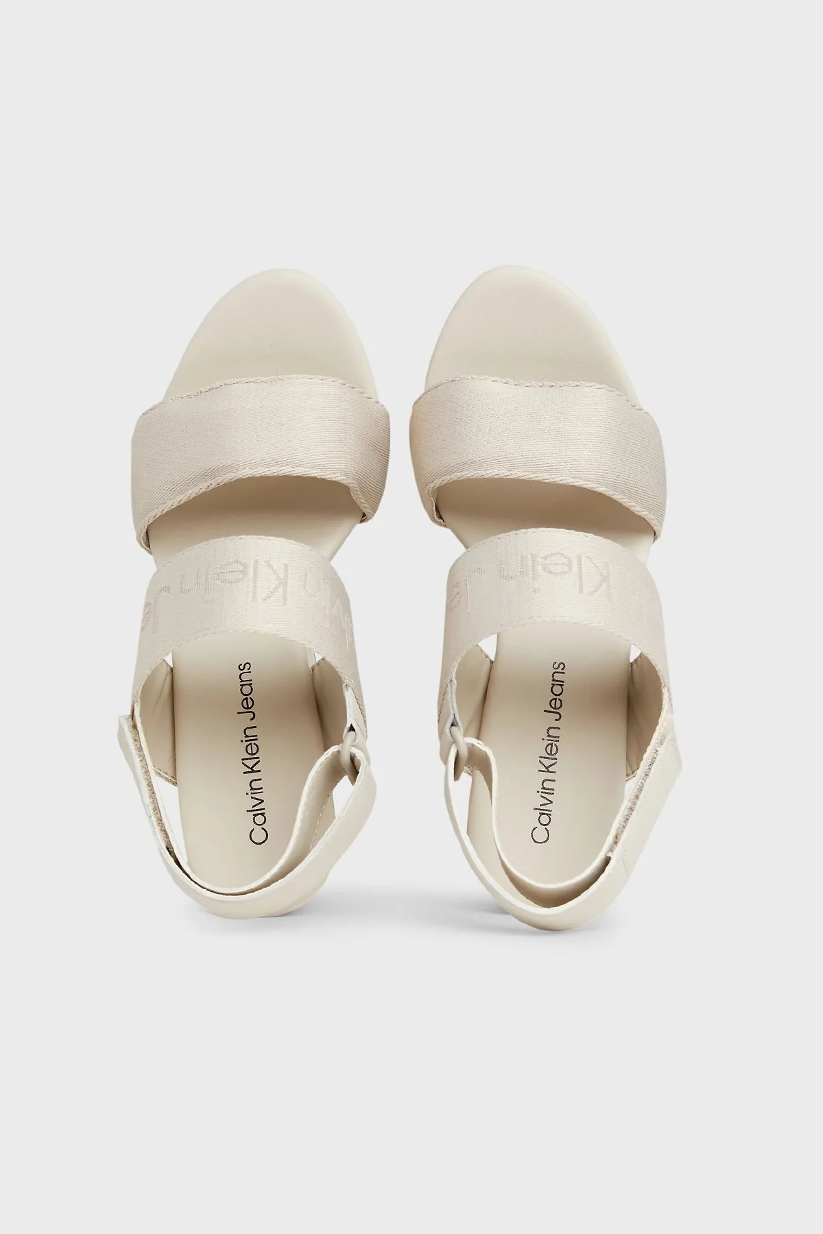 Calvin Klein Dolgu Topuklu YW0YW013600F4 Bayan Sandalet YW0YW01360 0F4 BEJ - 4