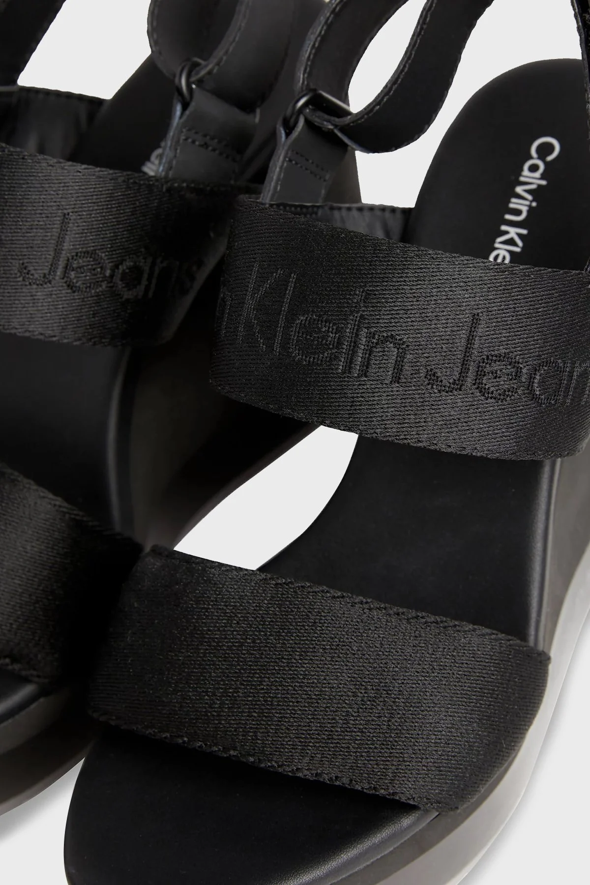 Calvin Klein Dolgu Topuklu YW0YW013600GO Bayan Sandalet YW0YW01360 0GO SİYAH - 6