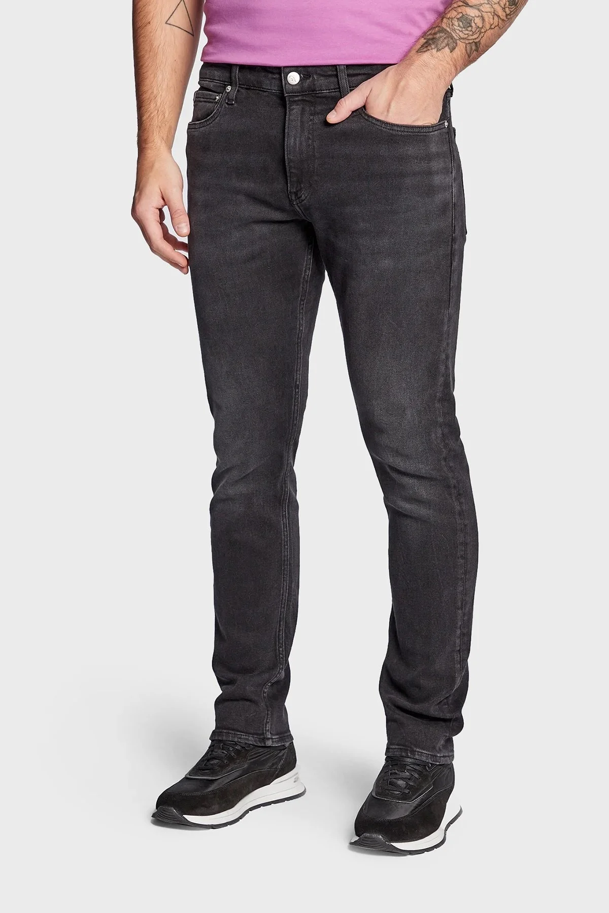 Calvin Klein Düşük Bel Dar Paça Slim Fit Pamuklu Streç Jeans J30J3224391BY Erkek Kot Pantolon J30J322439 1BY SİYAH - 2