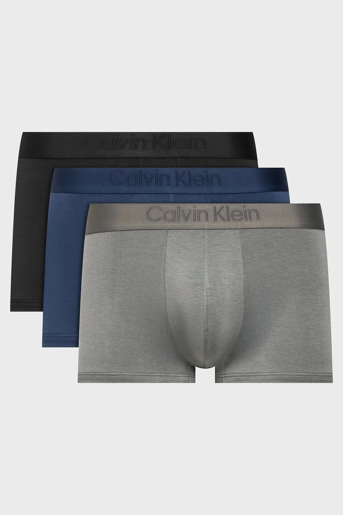 Calvin Klein Düşük Bel Esnek 3 Pack 000NB3651AFZ7 Erkek Boxer 000NB3651A FZ7 SİYAH-GRİ-LACİVERT - 1