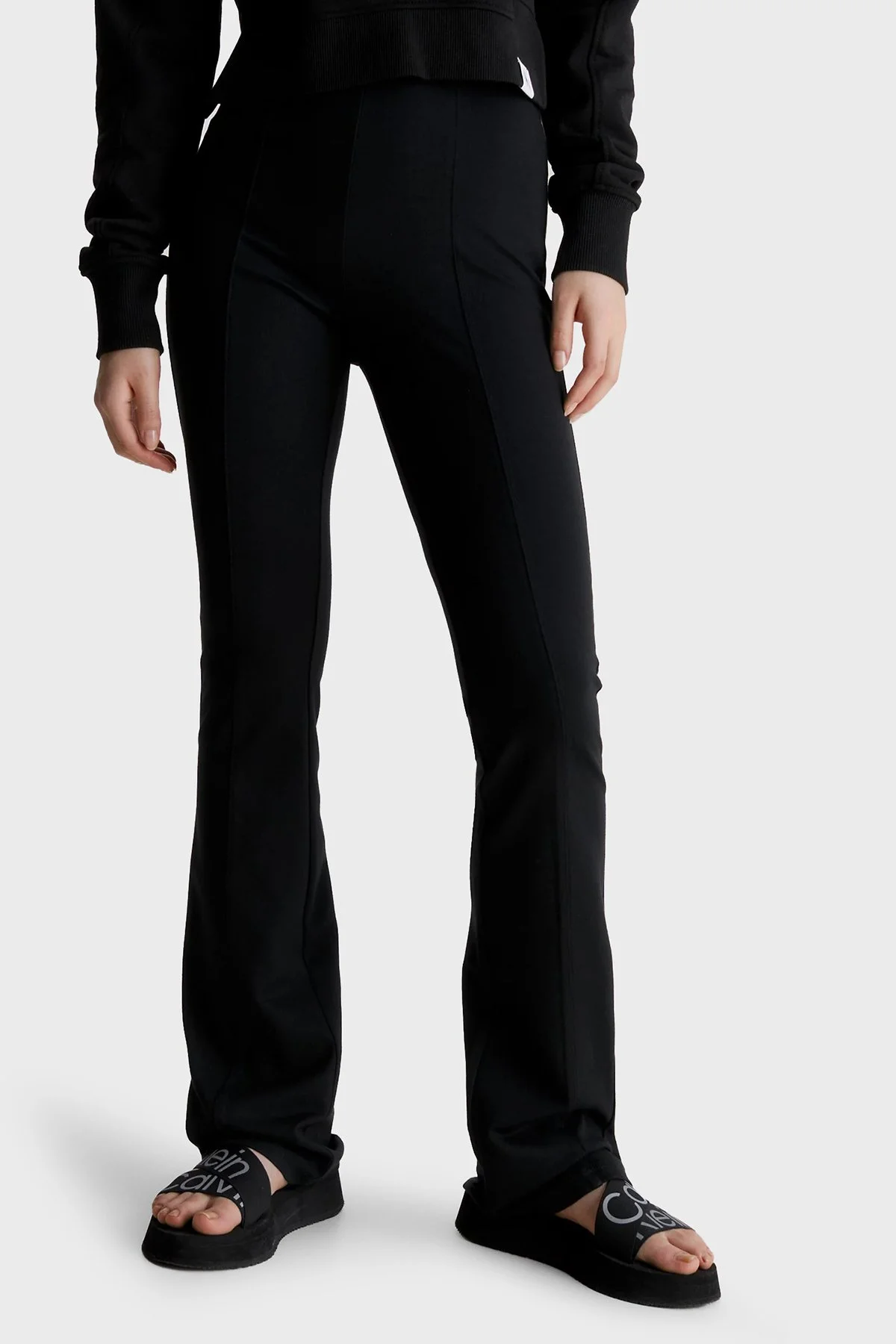 Calvin Klein Elastik Bel Bantlı Dar Kesim Kloş J20J221301BEH Bayan Tayt J20J221301 BEH SİYAH - 1