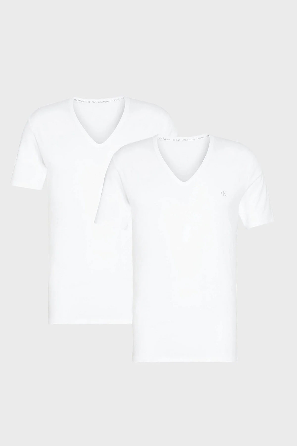 Calvin Klein Pamuklu V Yaka 2 Pack Erkek T Shirt 000NB2408A 100 BEYAZ - 1