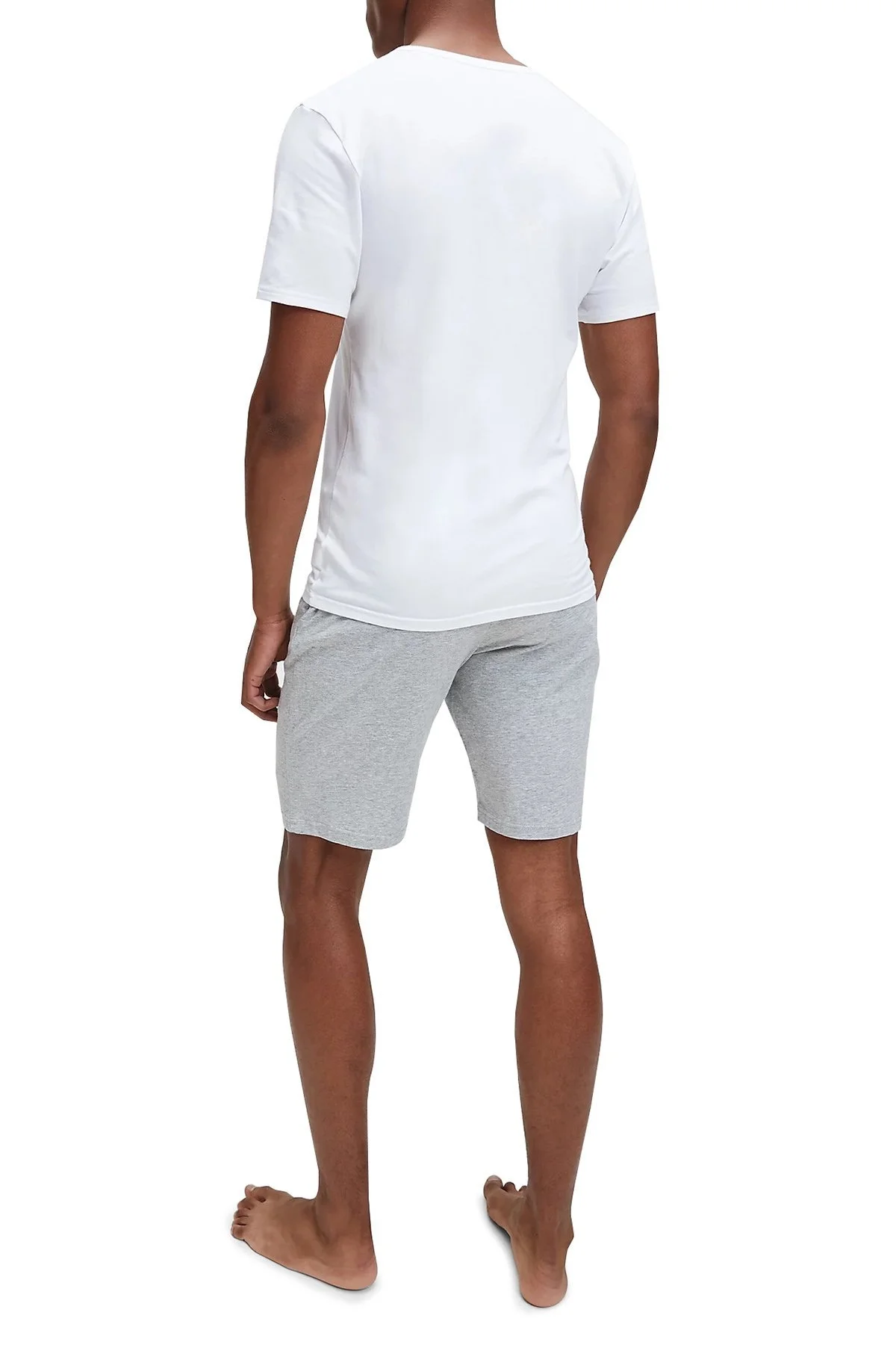 Calvin Klein Pamuklu V Yaka 2 Pack Erkek T Shirt 000NB2408A 100 BEYAZ - 3