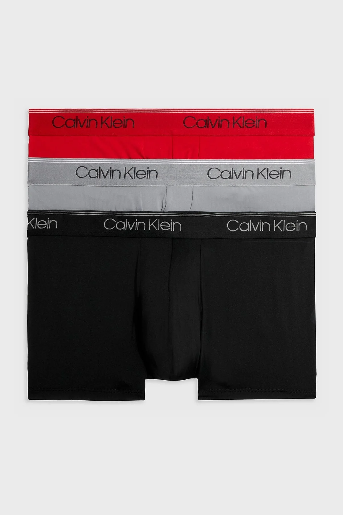 Calvin Klein Esnek 3 Pack 000NB2569A8Z8 Erkek Boxer 000NB2569A 8Z8 Siyah-Kırmızı-Gri - 6
