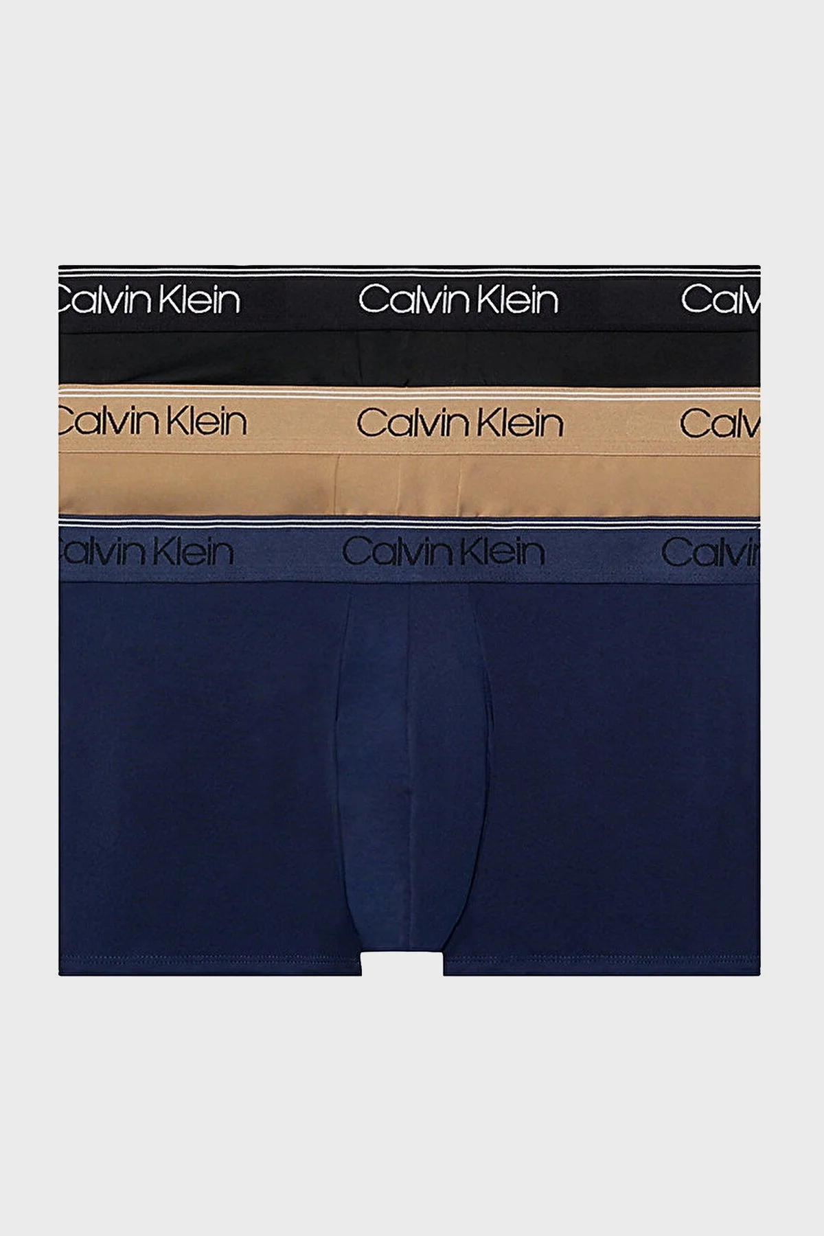 Calvin Klein Esnek 3 Pack 000NB2569AKM1 Erkek Boxer 000NB2569A KM1 Siyah-Lacivert-Camel - 1