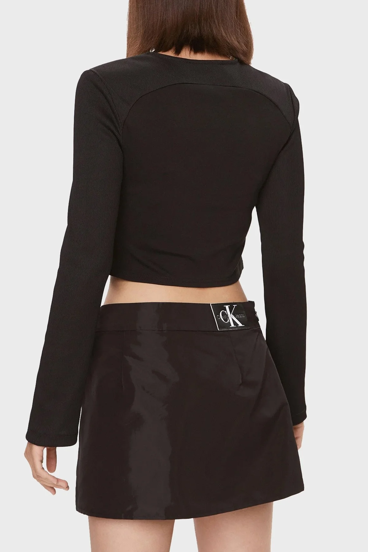 Calvin Klein Esnek Pencereli Uzun Kollu J20J222009BEH Bayan Top J20J222009 BEH SİYAH - 2