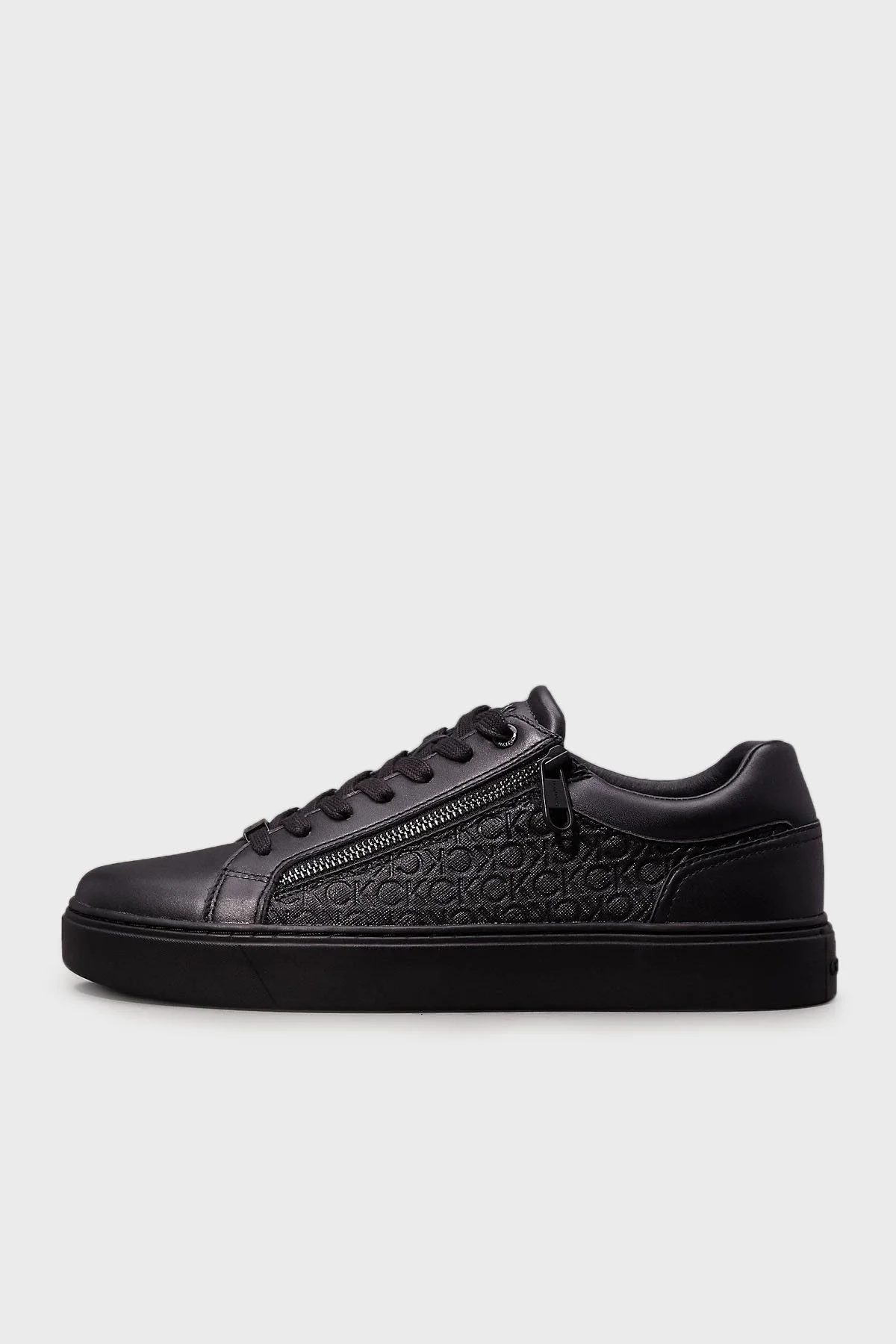 Calvin Klein Fermuar Detaylı Deri Sneaker HM0HM014960GT Erkek Ayakkabı HM0HM01496 0GT SİYAH - 2